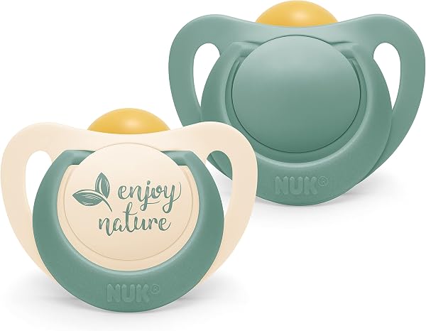 NUK for Nature Babyschnuller | Nachhaltige Gummischnuller | Über 98 % natürliche Rohstoffe | 6-18 Monate | Eukalyptusgrün | 2 Stück - 1