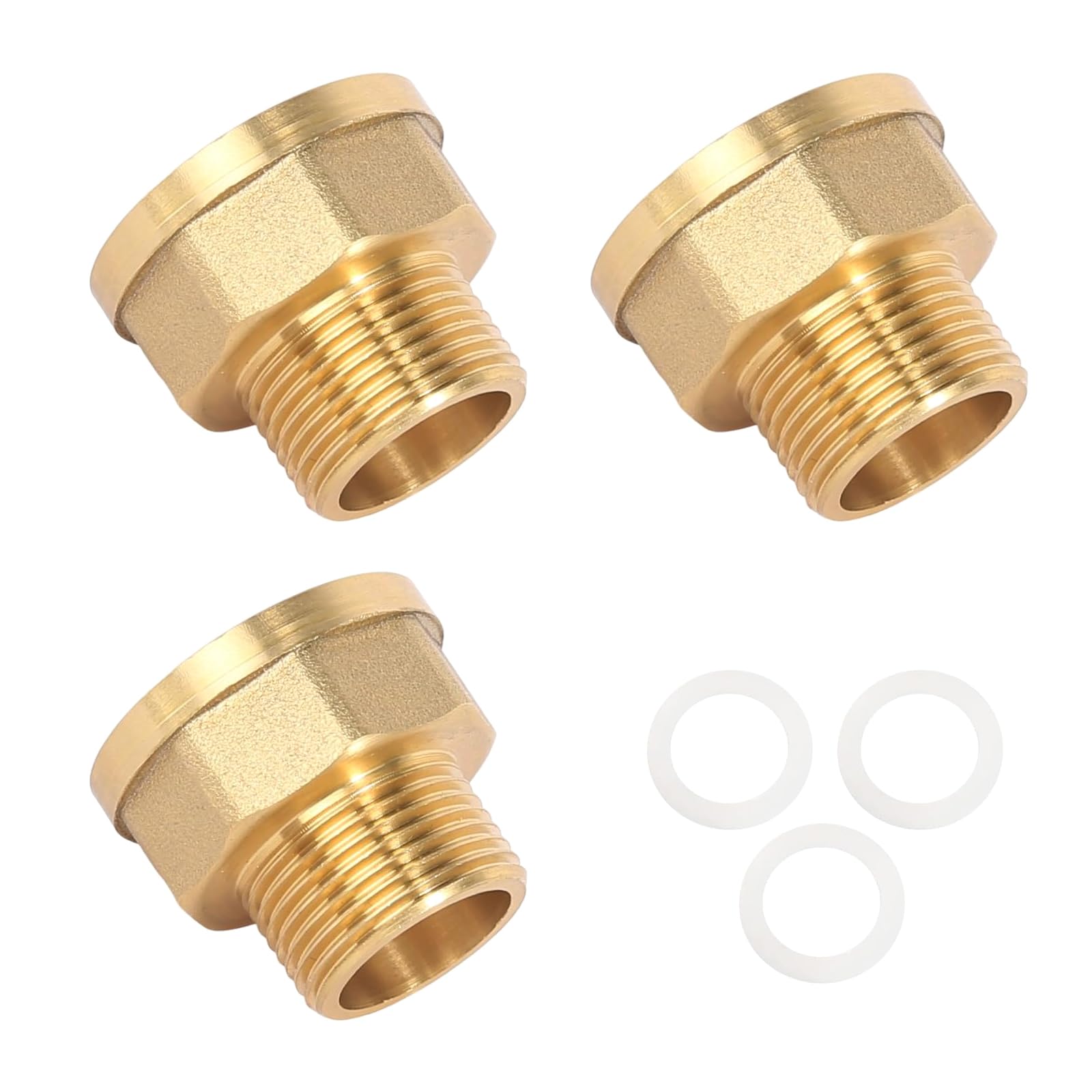 Brass Pipe Reducers Fittings with Gaskets Garden Coupler Fittings Hexagonal Bushing Reducer Connector for Home Industrial Applications Brass Hexagonal Bushing Reducer Connector