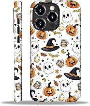 for iPhone 16 Pro Max Case for Women Girl Men Boy, Compatible with MagSafe, Shockproof Soft Silicone & Hard PC Shell Protective Case for iPhone 16 Pro Max - Candle Pumpkin Ghost Bat