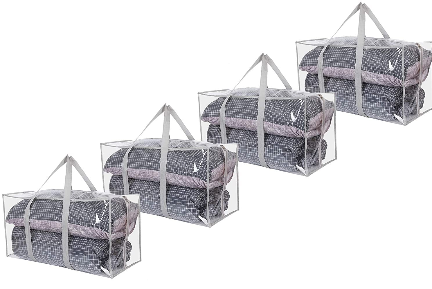 Home Care Store Closet Organizer and Storage Foldable Clothing Storage Bag for Clothes, Blanket, Comforter PVC Material (4) (B09ZH24MSX) Amazon Price History, Amazon Price Tracker