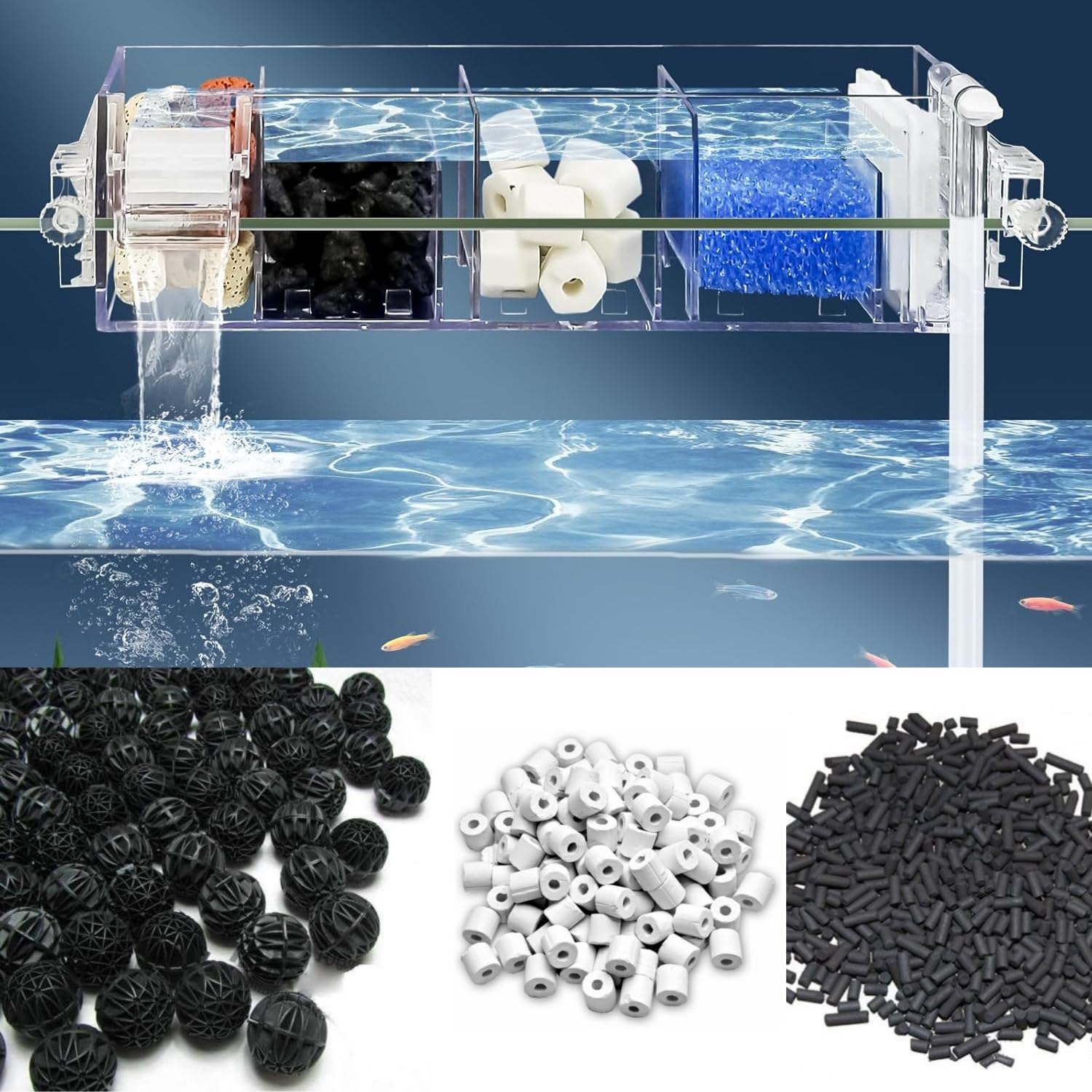 ANIMAUX GD 17 Fish Tank Aquarium Filter, Hang on Back or Inside Tank, Waterfall, Adjustable Flow, for Freshwater and Saltwater (Filter Media Not Included) (B0DBMXQF7F) Amazon Price History, Amazon Price Tracker