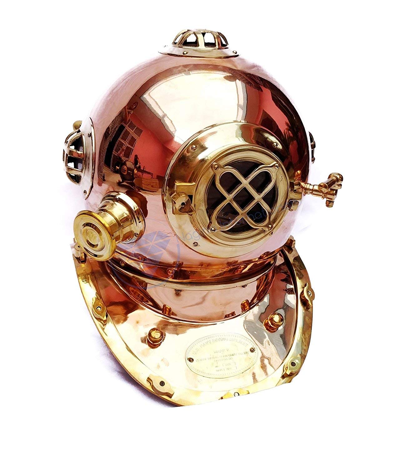 THOR INSTRUMENTS Diving Divers Helmet Solid Brass & Copper Morse U.S Navy Mark V Diving Divers Helmet Rustic Vintage Home Decor Gifts