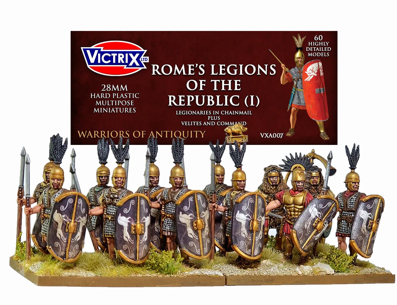 Victrix - Rome's Legions Of The Republic (I) In Chainmail Plus Velites And Command - 60 Figures - 28mm Plastic Miniatures - Punic Wars