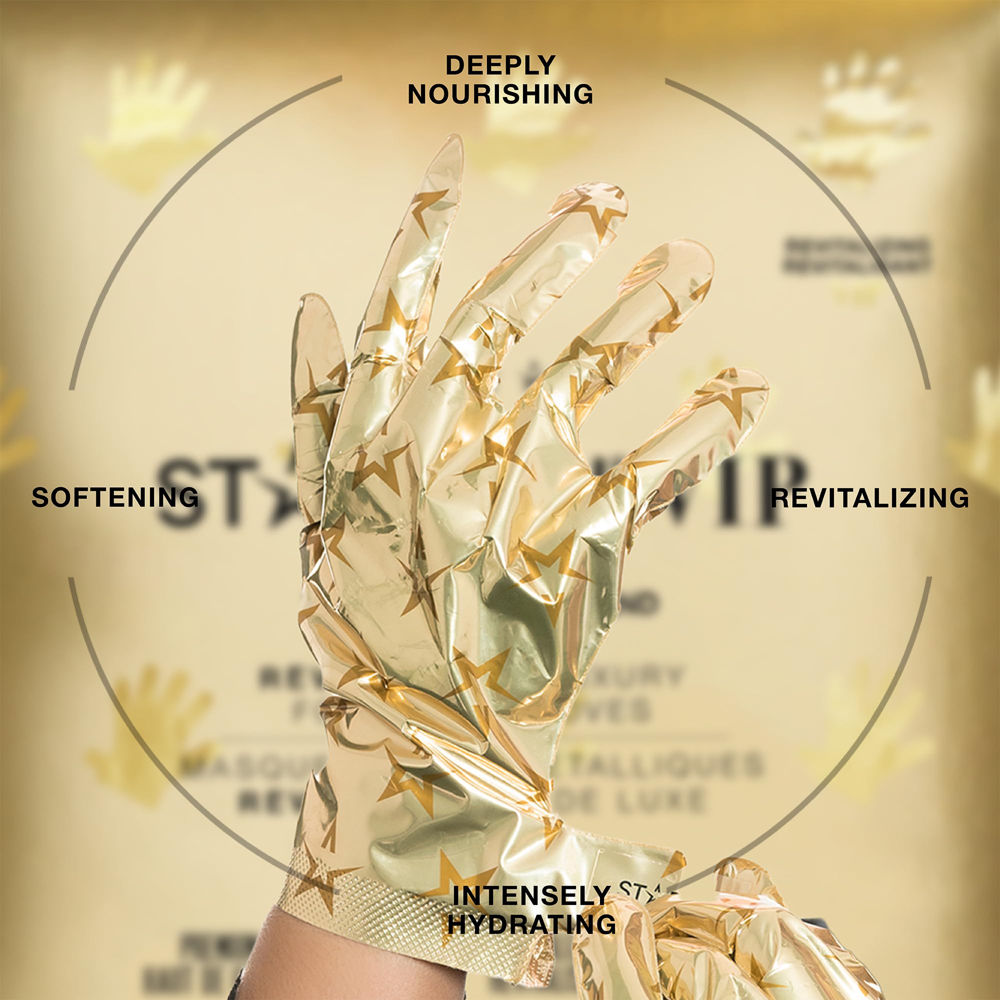 STARSKIN VIP Gold Handmaske, 4x16g, Luxuriöse Handpflege mit Sheabutter und Bulgarischem Rosenöl, Feuchtigkeitsspendend, Für alle Hauttypen