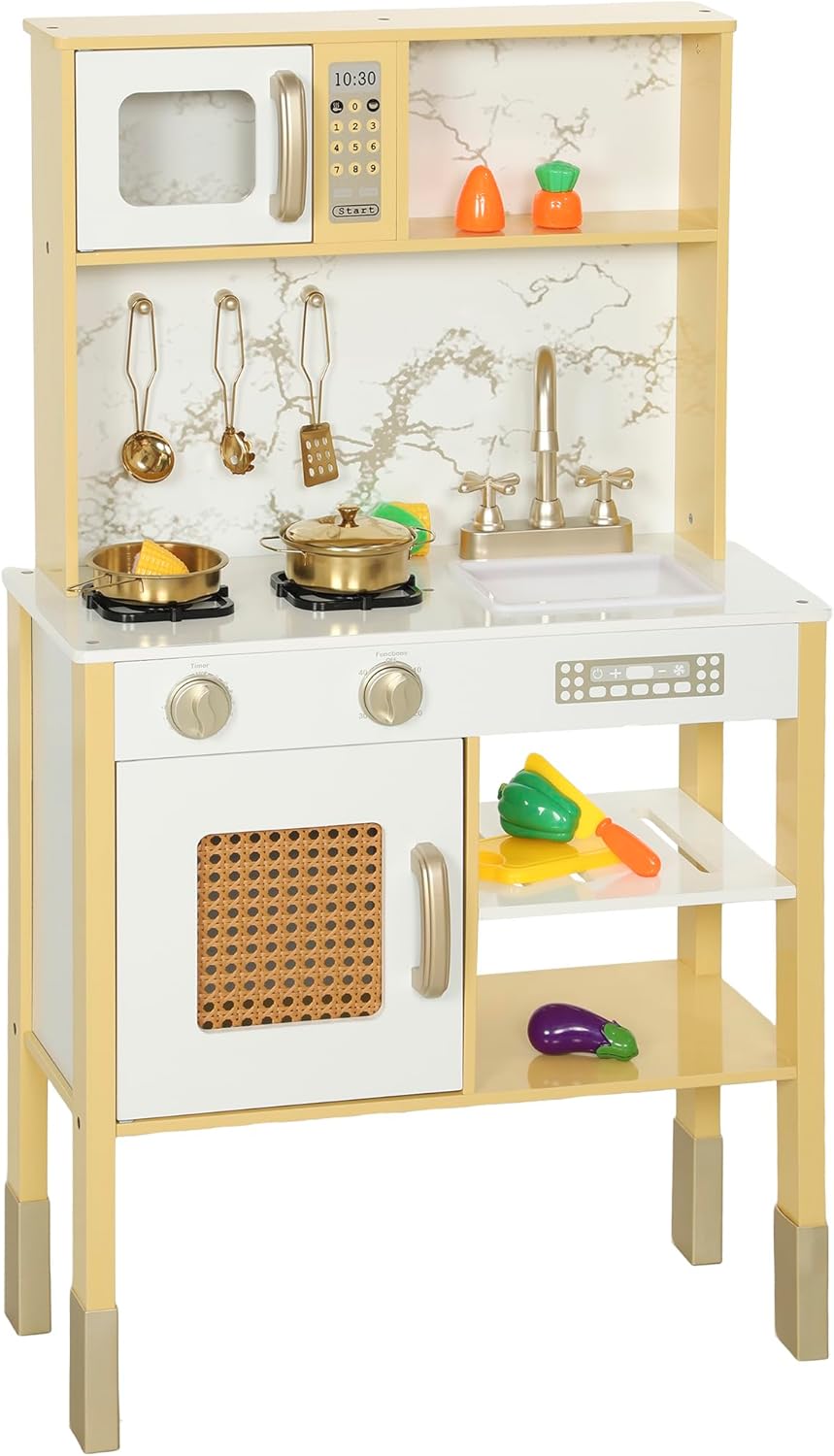 AIYAPLAY Wooden Play Kitchen, front view