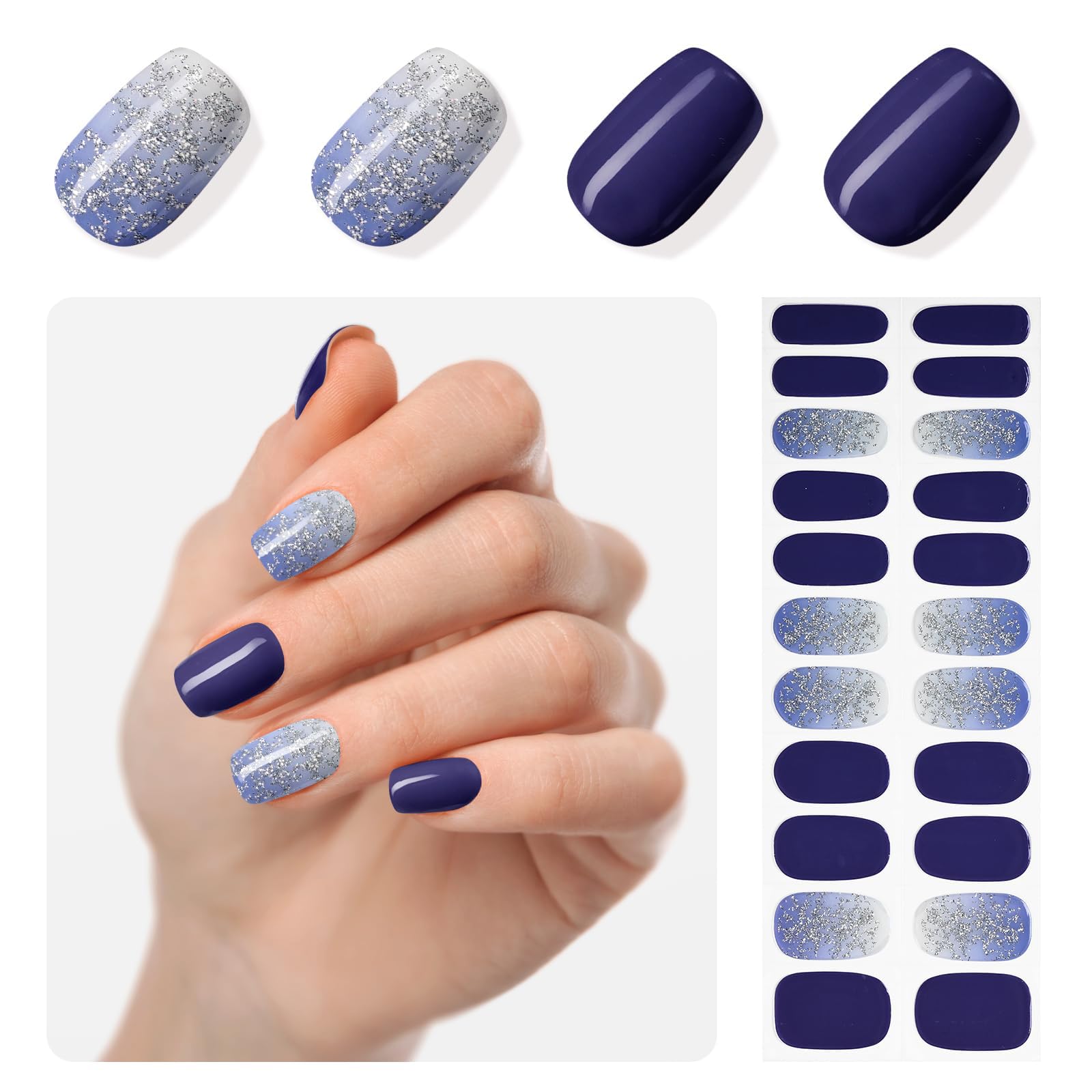 Nagelfolien Selbstklebend Ohne UV – 22 Gel-Streifen In Rosa Mit Holzstab & Feile Für Wasserfeste Maniküre