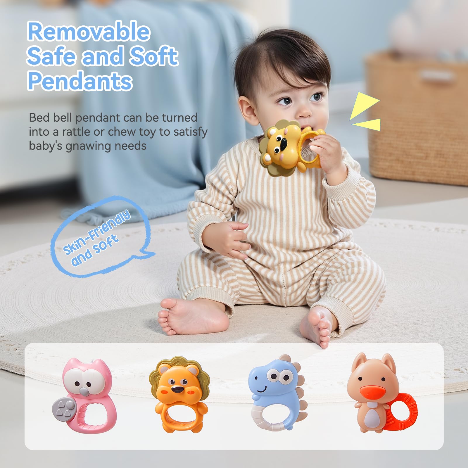 Warmiehomy Baby Cot Mobile with Light and Music Cot Mobiles for Babies with Penguin Projection Timing Function Remote Control Nursery Mobiles for Babies 0-12 Months - Image 4