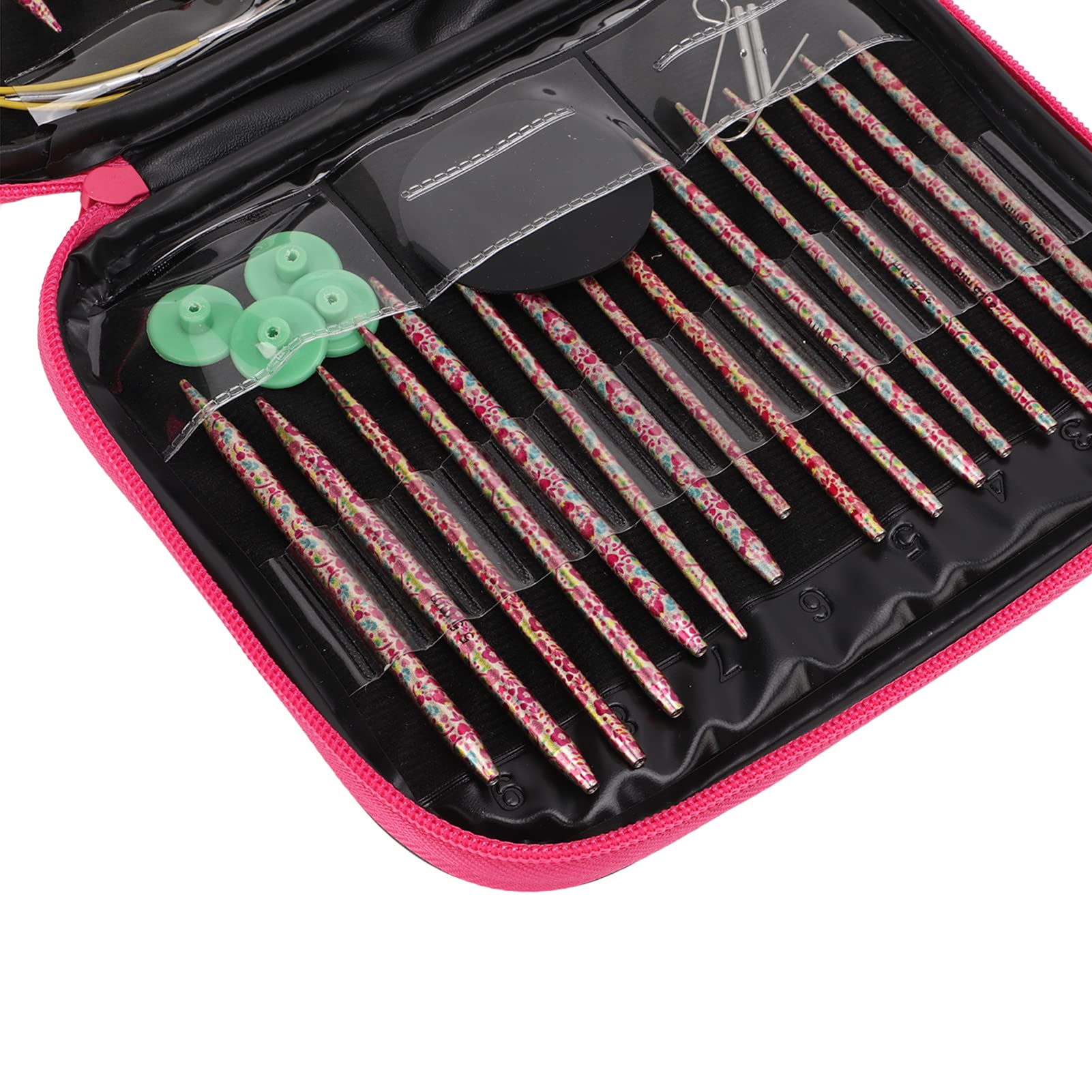 Set Ferri da Maglia Circolari Intercambiabili Materiale in Alluminio Maglioni Cappelli Appassionati di Maglieria Tutti i Progetti di Tessitura Amanti 'uncinetto