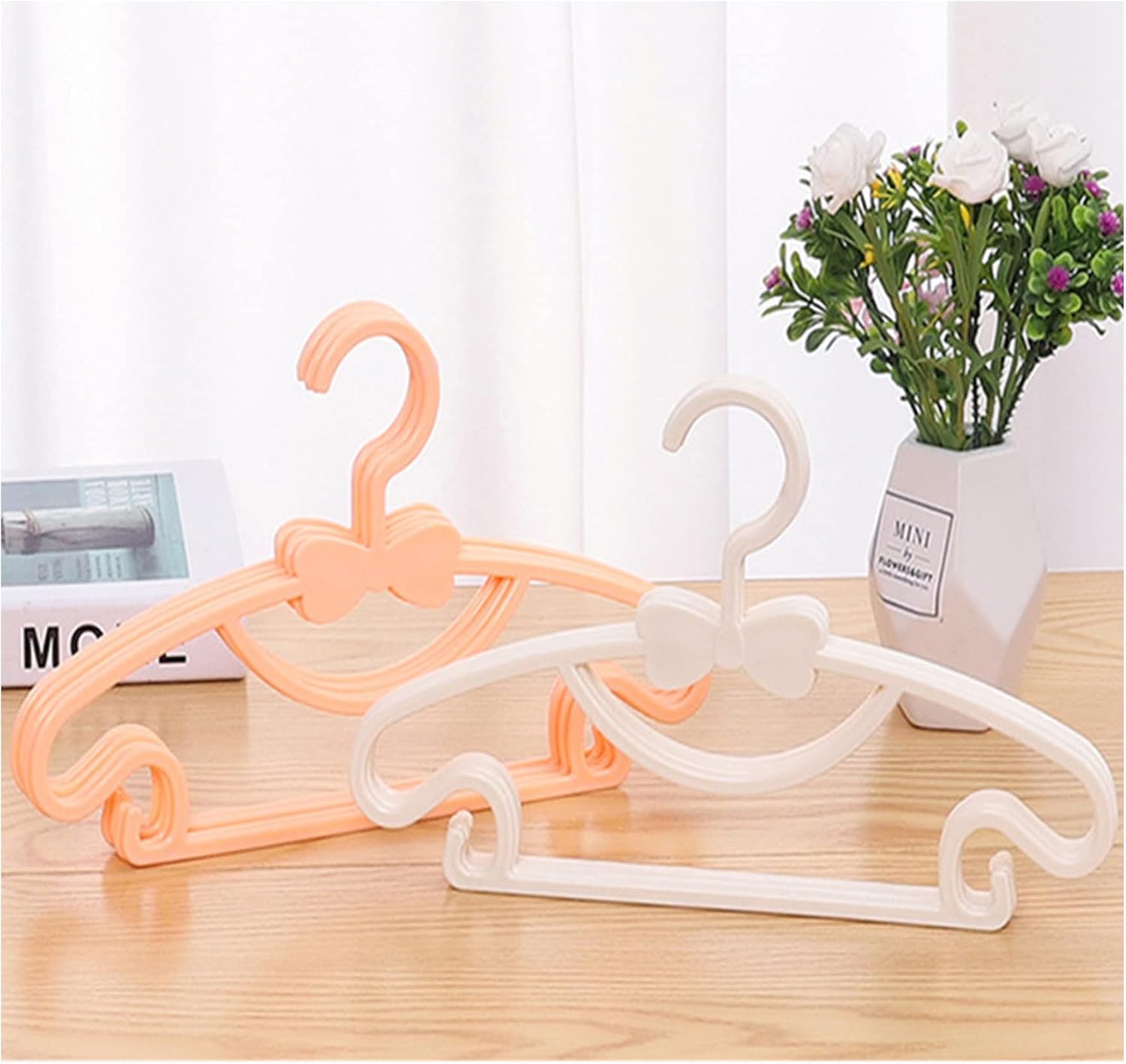 YYaaloa 60pcs Kids Clothes Hangers - Baby and Children's Plastic Infant Hangers - Very Durable for Toddlers (Style2 6 Colors)