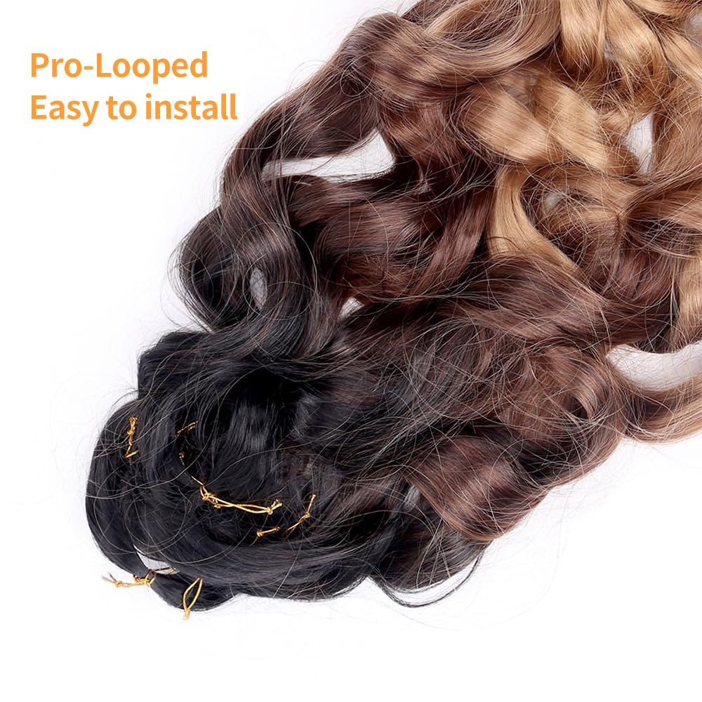 8 Packs Curly Pre Stretched Braiding Hair for Black Women Crochet Braids with Curly Ends for Black Women (12 Inch 1B/30/27#) - Image 4