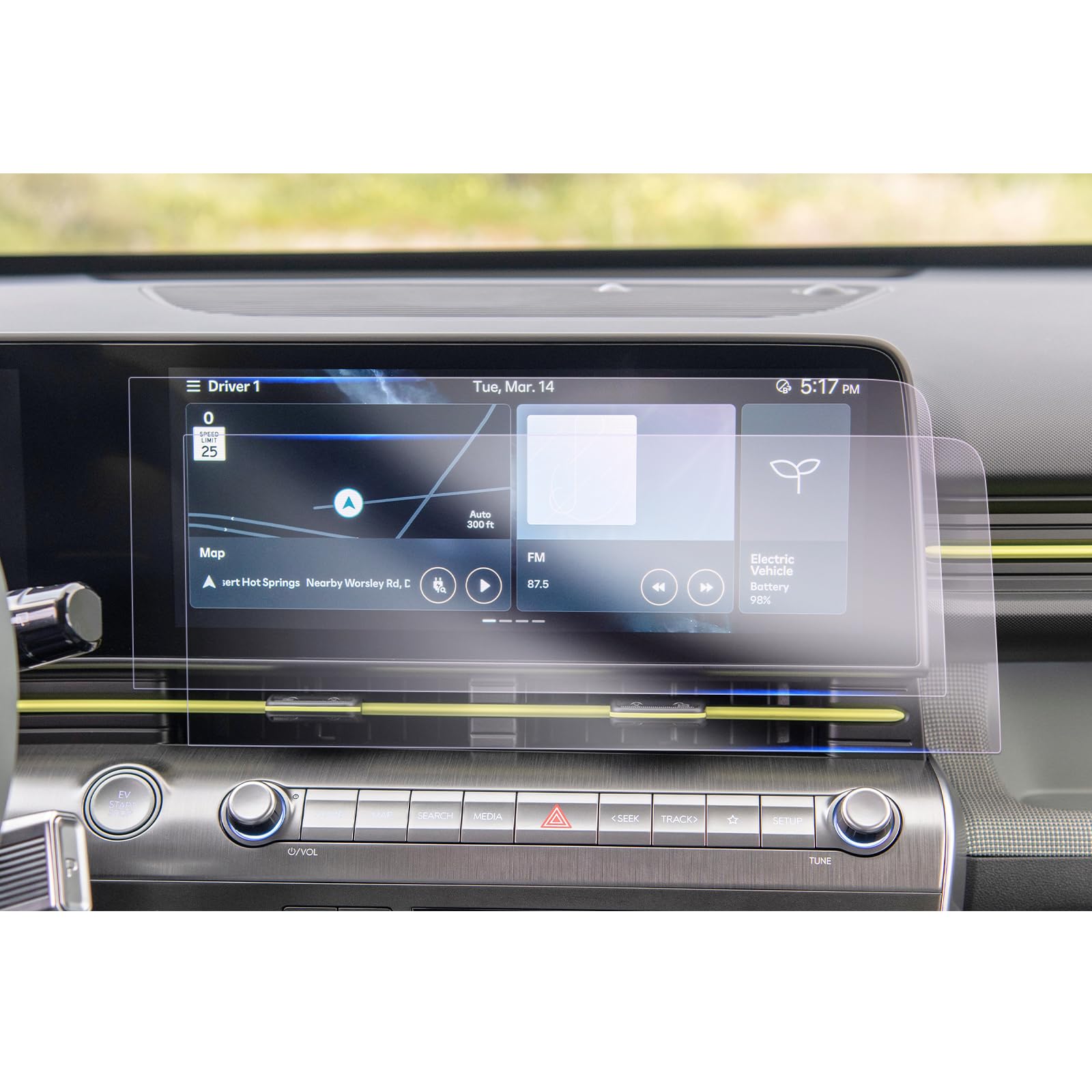 GAFAT Compatible avec Hyundai Kona SX2 2024-2026 2027 12,3" Navigation Film de Protection d'Écran, Kona 2025 Accessories Nano Film Touchscreen, 6H Anti-rayures [2 PCS]