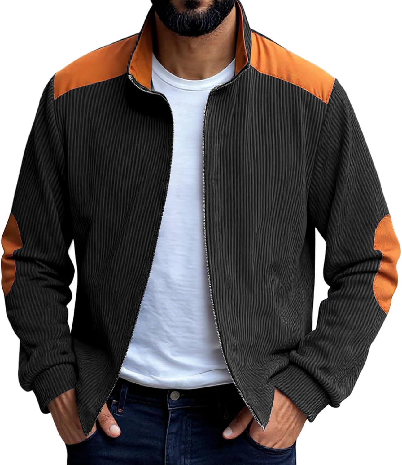 Winter Jacket Men Coats Big and Tall Polyester Thermal Hoodies Warm Fleece Lightweight Sweatshirt Long Sleeve Mens Cloth Black M