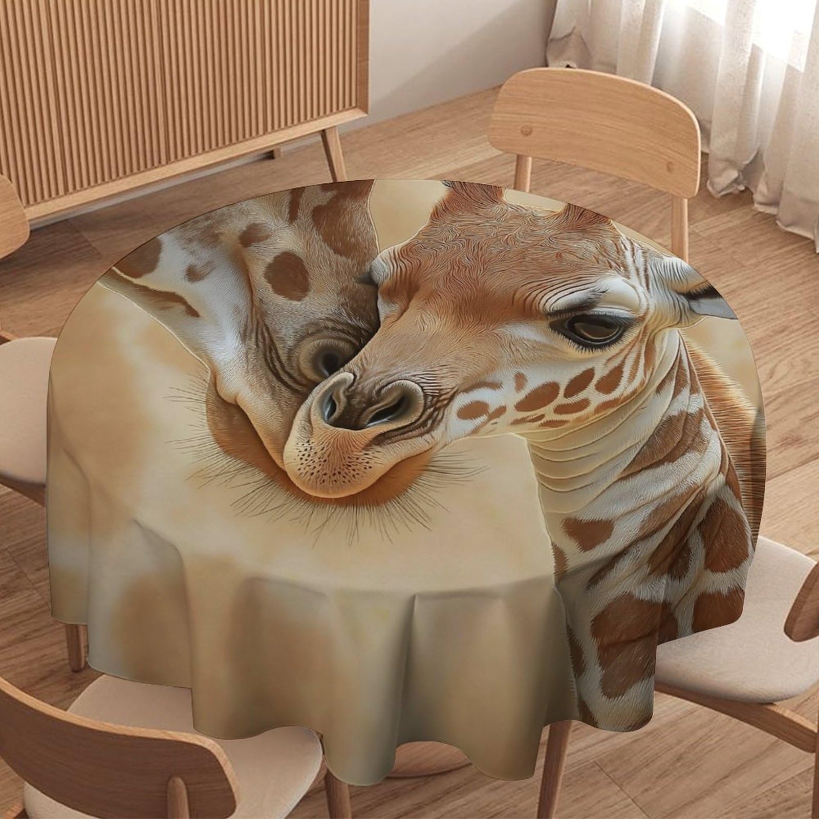 ORDOBO Round Table Cover -Giraffe Print Home Table Cover For Dinner Kitchen Holiday Outdoors Protect Table Waterproof Dust-Proof Decoration 177X177Cm