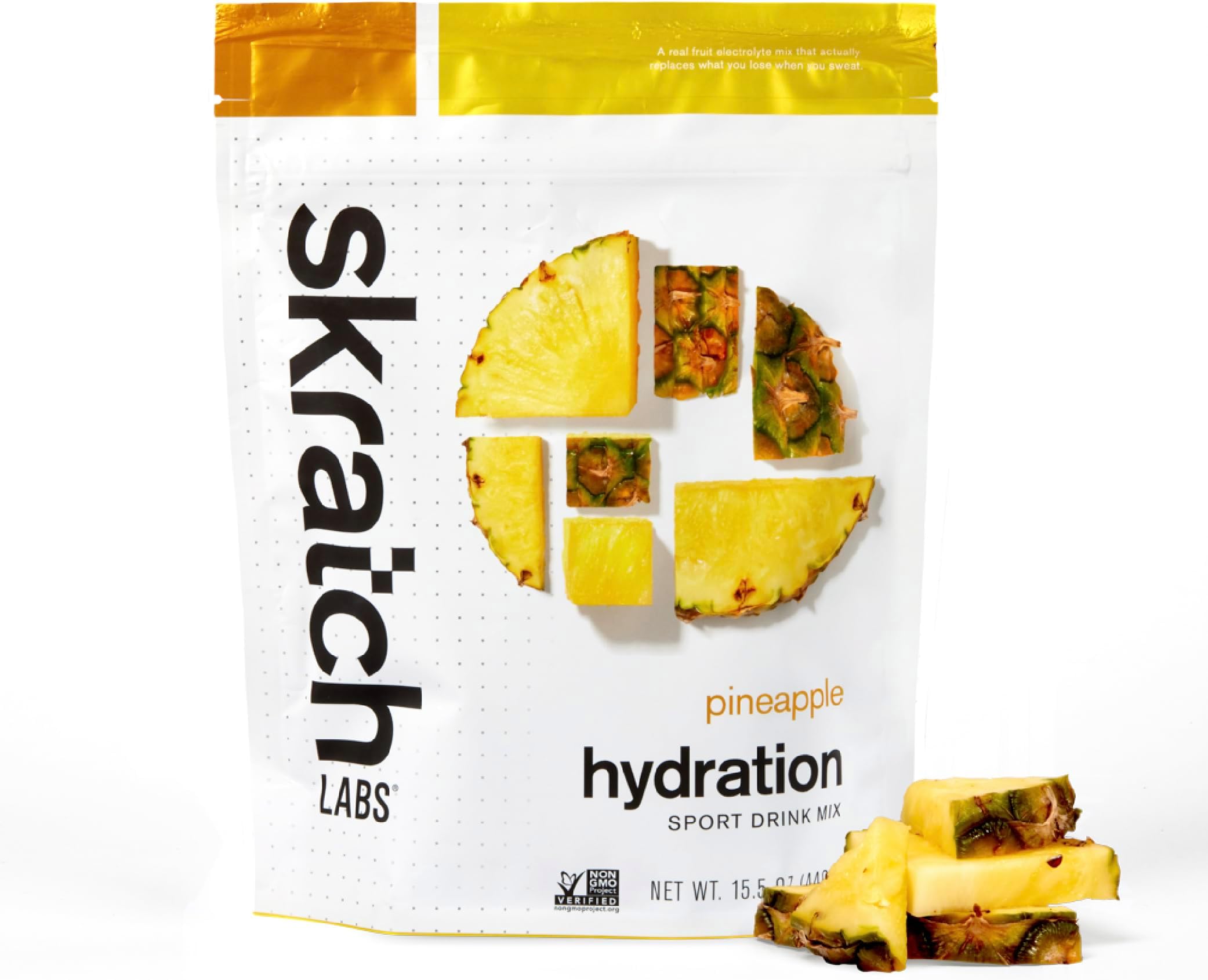 Skratch Labs Hydration Drink Mix- Pineapple- 20 Servings- Electrolyte Powder for Exercise, Endurance and Performance- Essential Electrolytes for Energy and Rapid Recovery- Non-GMO, Vegan, Gluten Free
