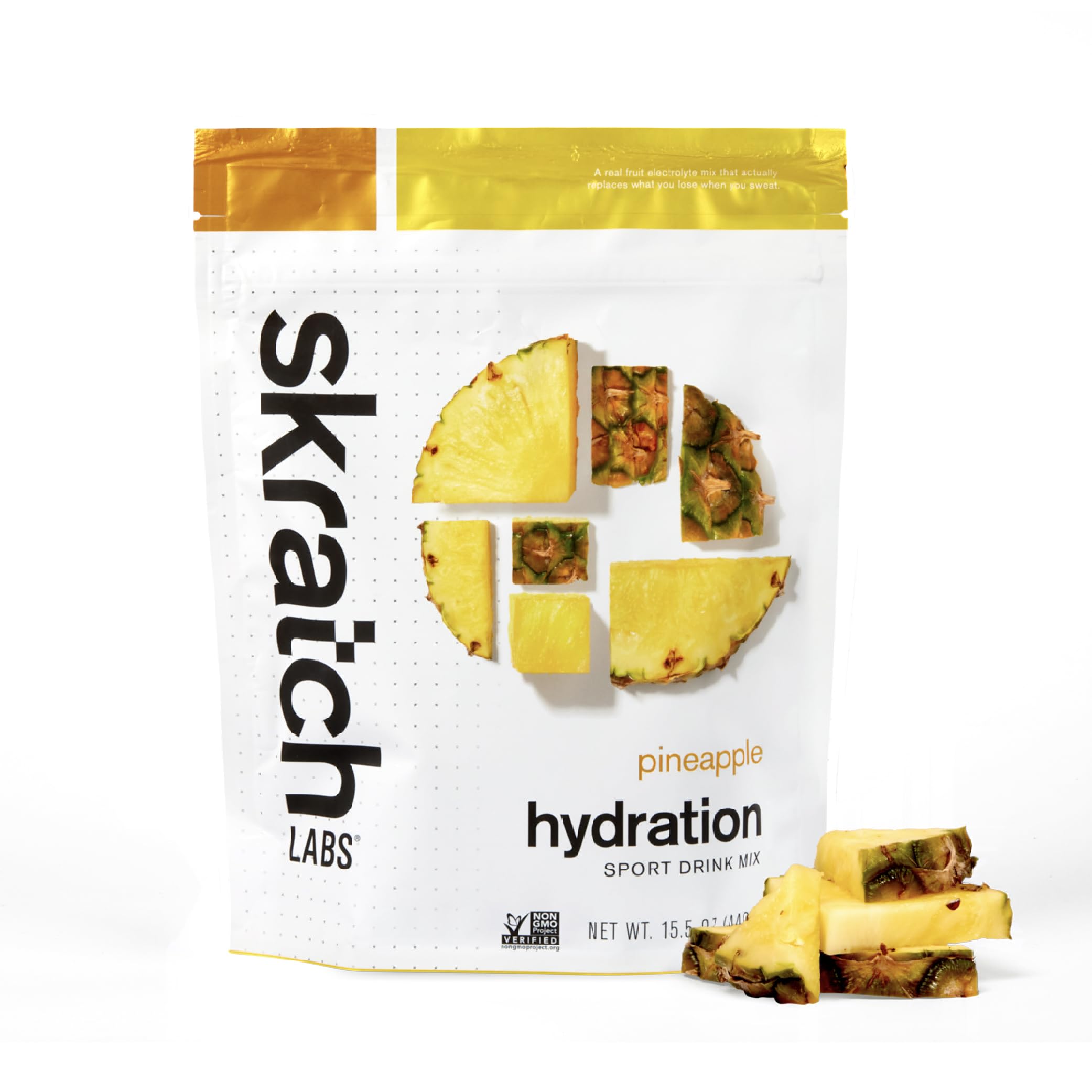 Skratch Labs Hydration Drink Mix | Pineapple | 20 Servings| Electrolyte Powder Exercise, Endurance and Performance- Essential Electrolytes Energy and Rapid Recovery | Non-GMO, Vegan, Gluten Free