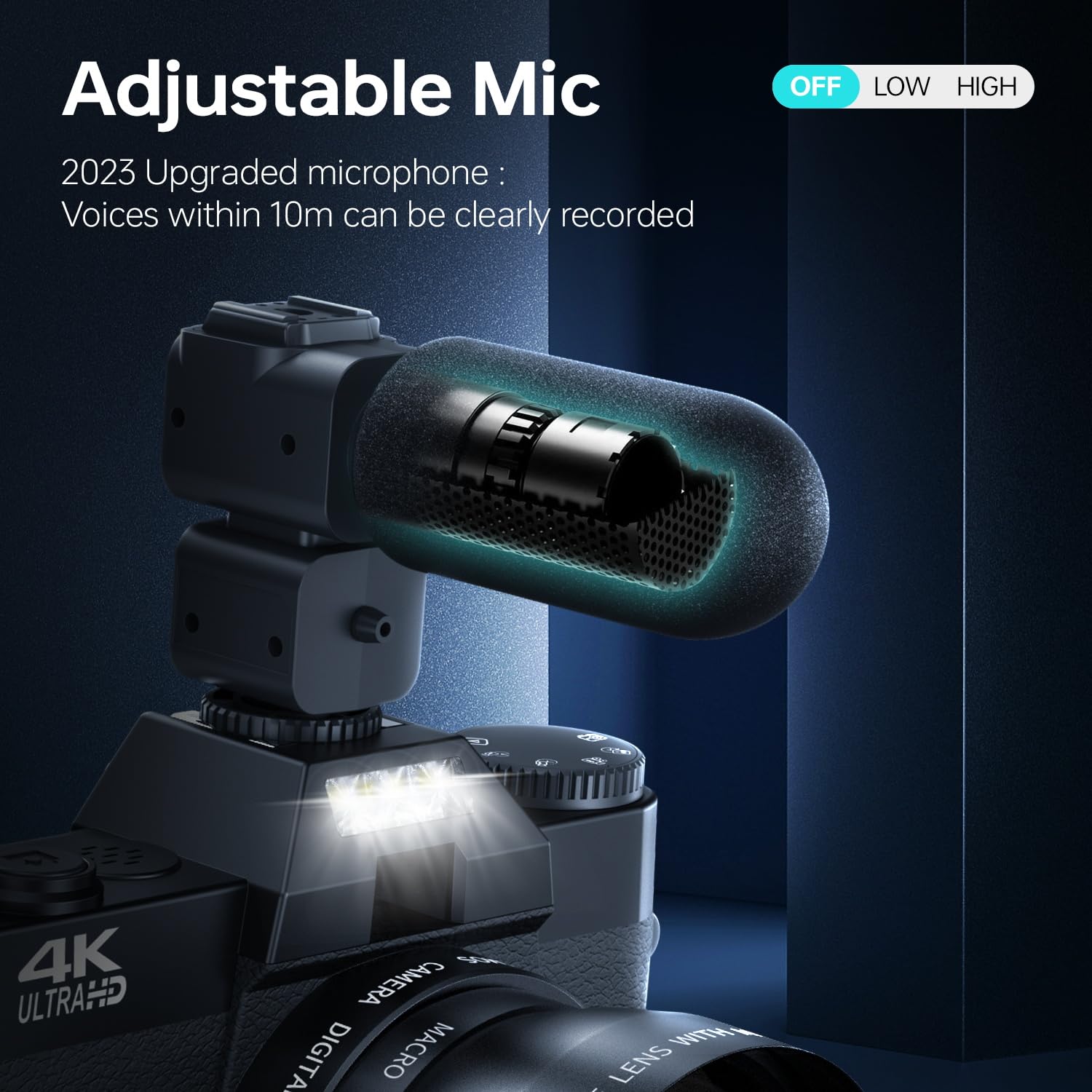 4K Digitalkamera für Fotografie, 56MP Fotokamera mit Weitwinkel+Macro Linse, 18X Digitalzoom , mit WiFi und Manueller Fokus, 3.0" 180° Flip Bildschirm, 32G TF Karte, Digitalkamera für Anfänger