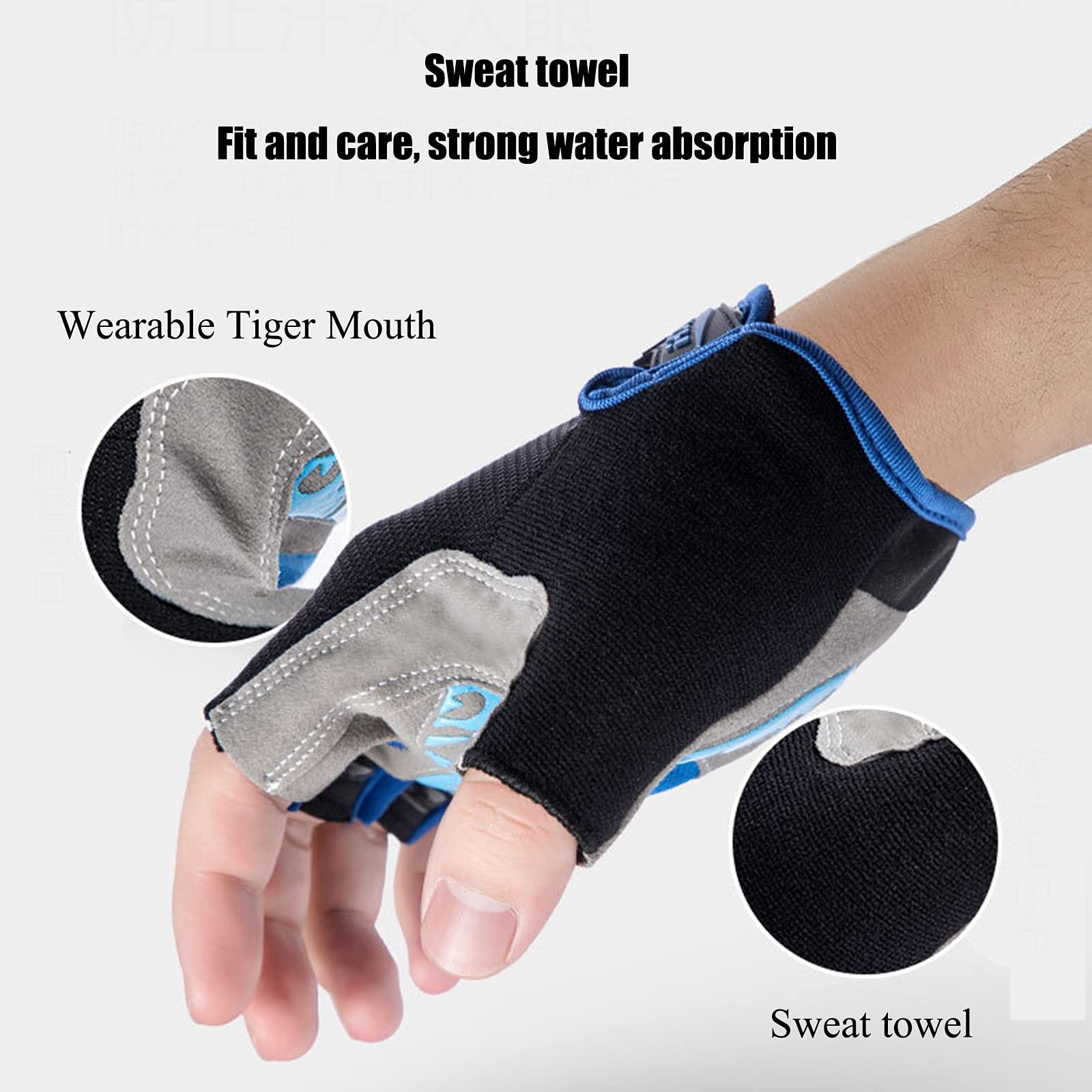 Guanti per sollevamento pesi per uomo donna con supporto per il polso Guanti peri mezze dita alla moda Guanti sportivi traspiranti Tuta da allenamento con smorzamento Poggiapolsi indossabile
