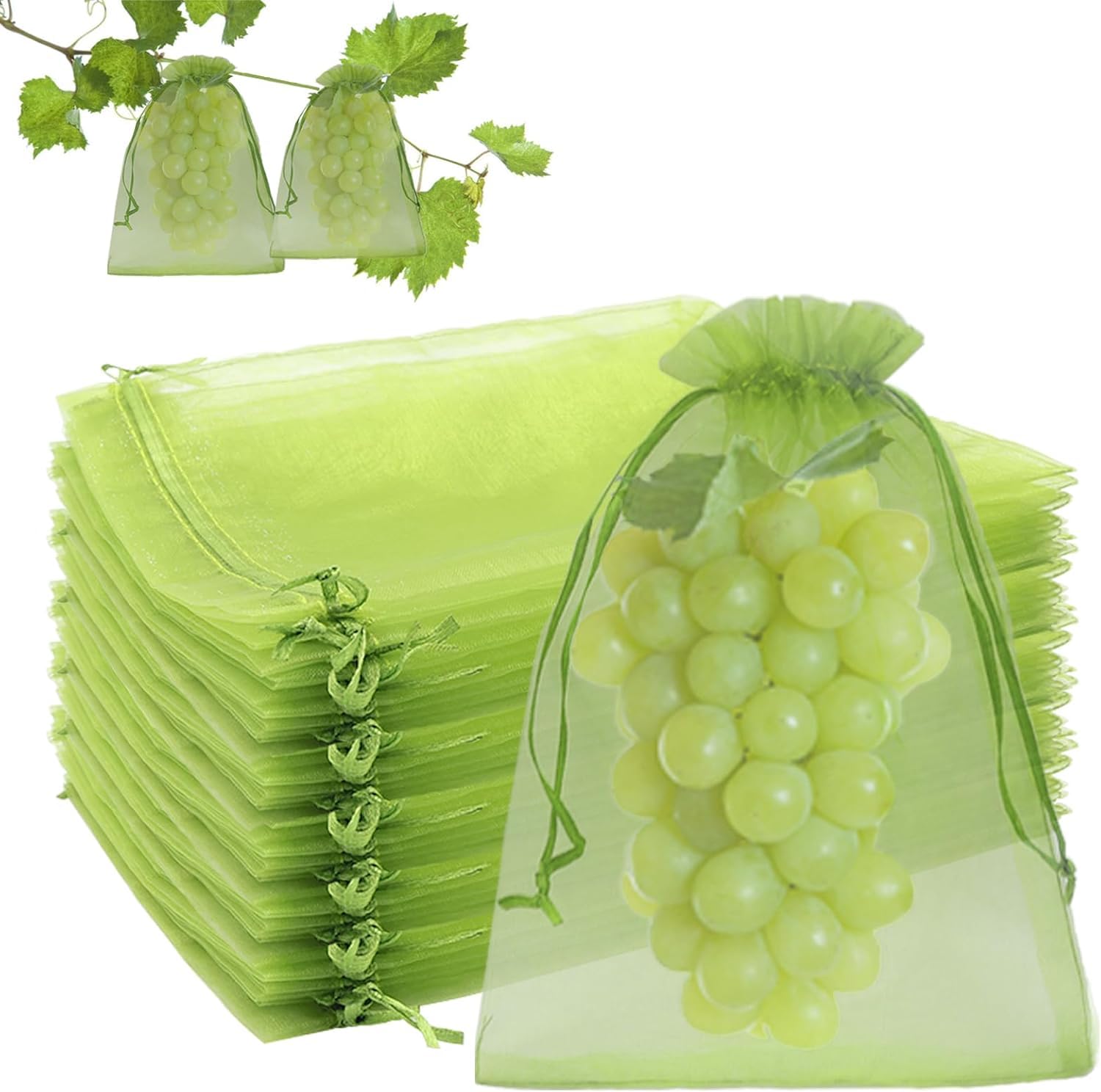 Traubenschutzbeutel Aus Organza – 50 Stück, 30x20 Cm Mit Zugband | Schutz Vor Wespen, Vögeln & Insekten