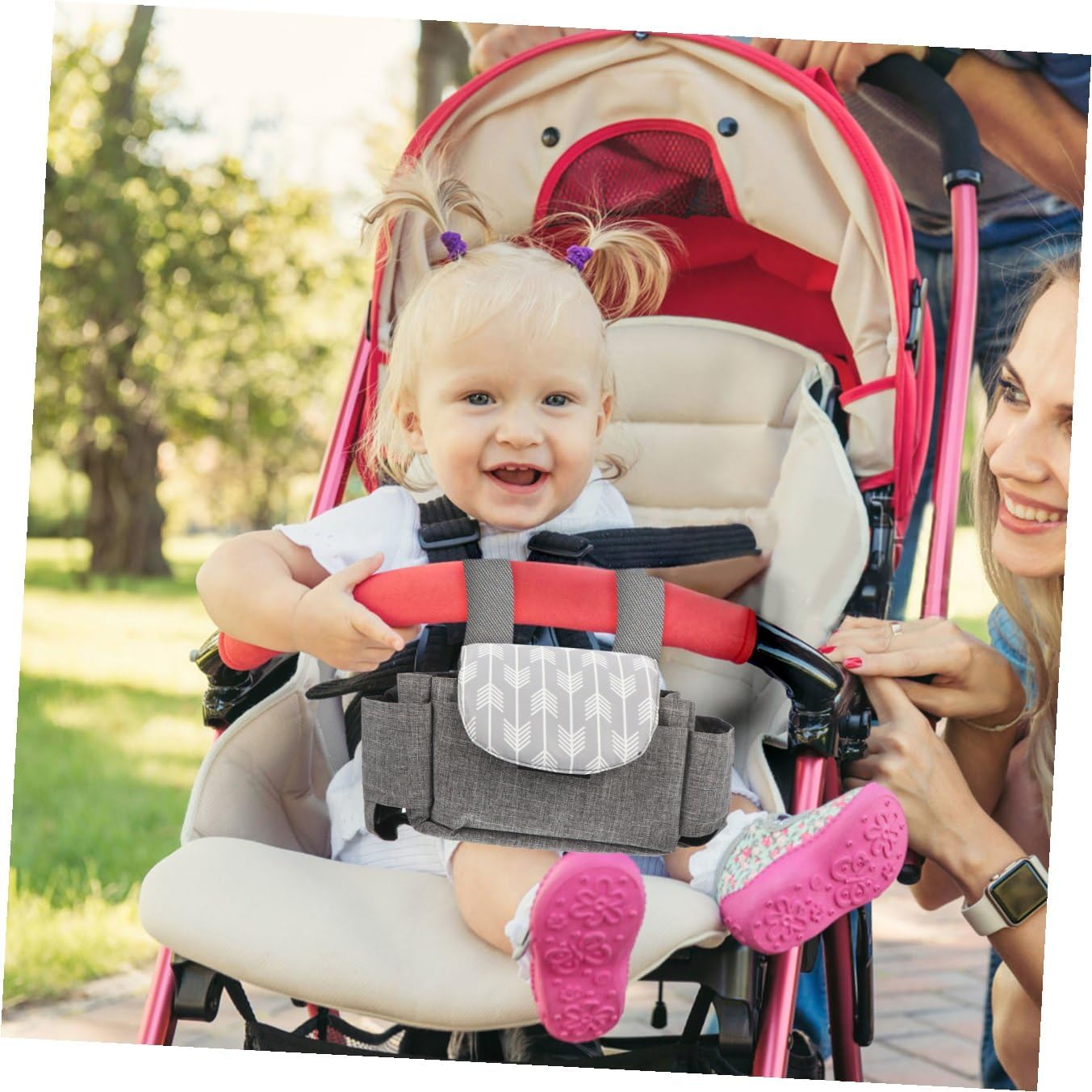 DECHOUS Non-slip Stroller Organizer Pouch Diaper Bag with Straps Insulated Supply Holder for Parents for Modern Needs