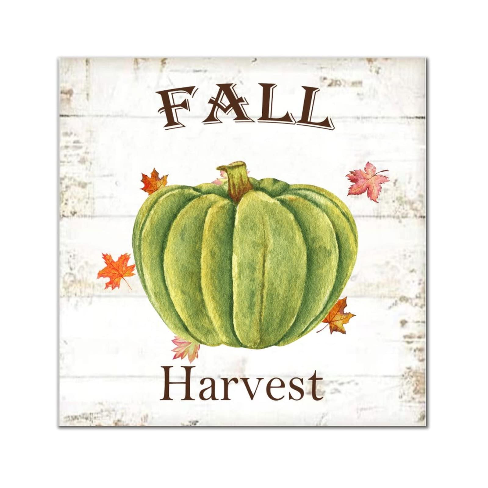 Panneau en bois récolte d'automne rétro 35,6x35,6 cm pour déco murale