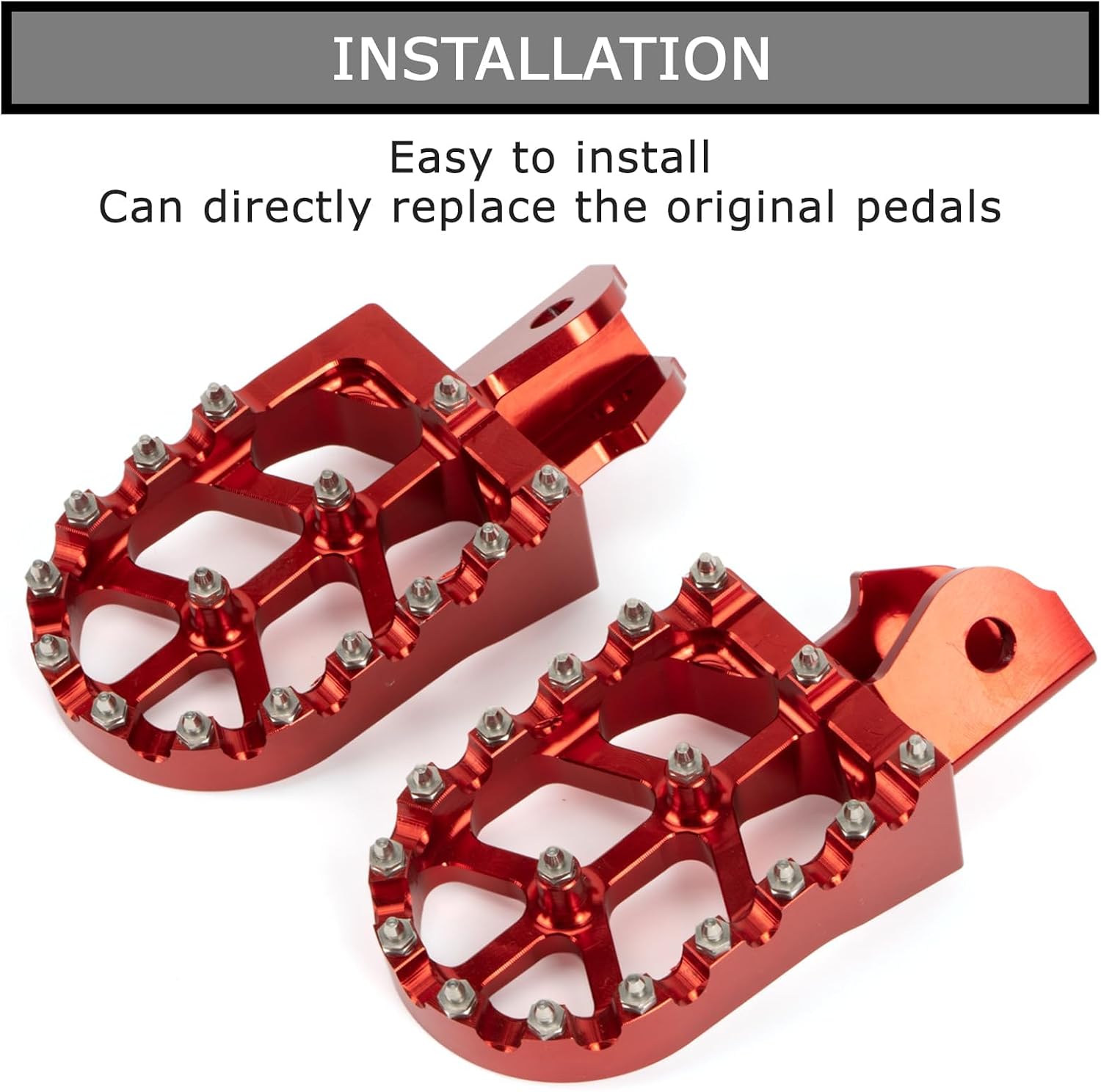 PSLER Dirt Bike Foot Pegs,Motorcycle Footpegs CNC Foot Pedals Rests for Light Bee X and S/E Ride Pro SS/CRF150F CRF230F 03-19/X160/X260(Red)