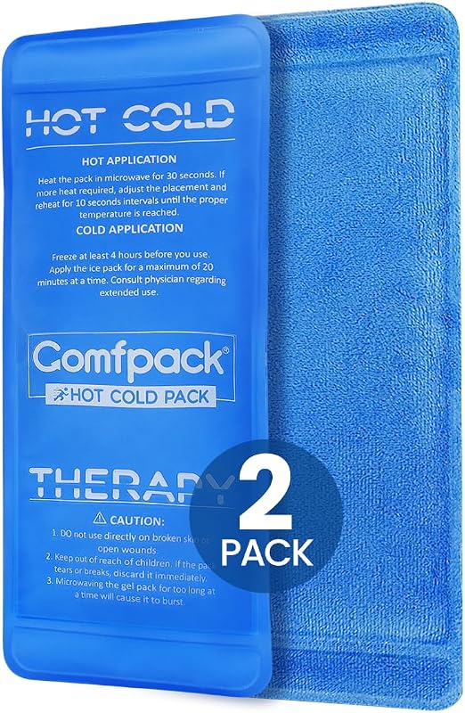 Soft Ice Packs for Injuries Reusable, Double Side Hot Cold Therapy | 2 Pack, Gel Ice Packs for Injuries, Headaches, Muscle Pain Relief, Long-Lasting Ice Pack for Knee, Shoulder, Ankle, Leg, Neck