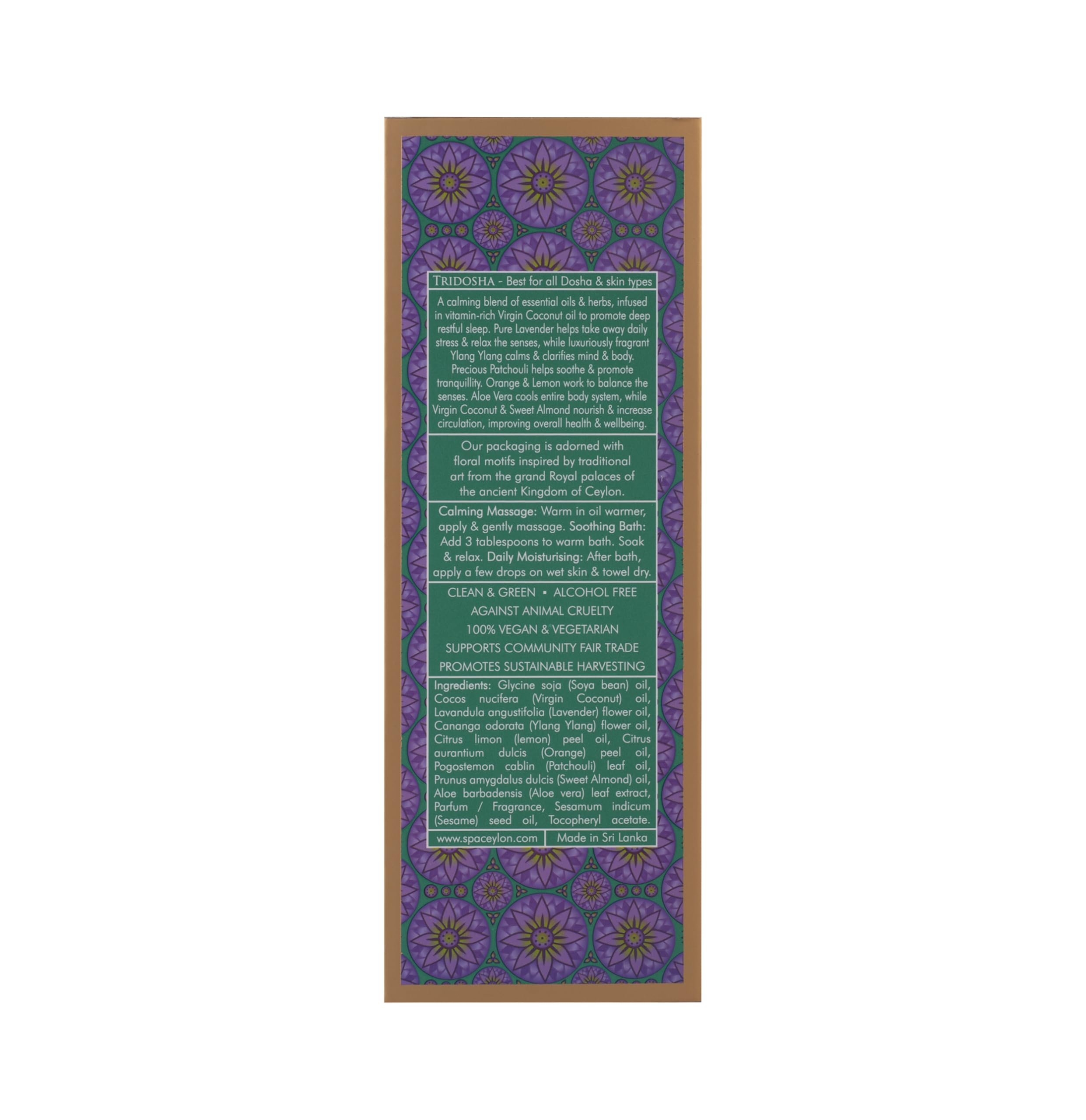 SPA CEYLON Sleep Massage & Bath Oil, 100 ml ayurvedisches Massage- und Badeöl mit Lavendel, Ylang-Ylang und Patchouli, beruhigend und entspannend, ideal für die Abendroutine