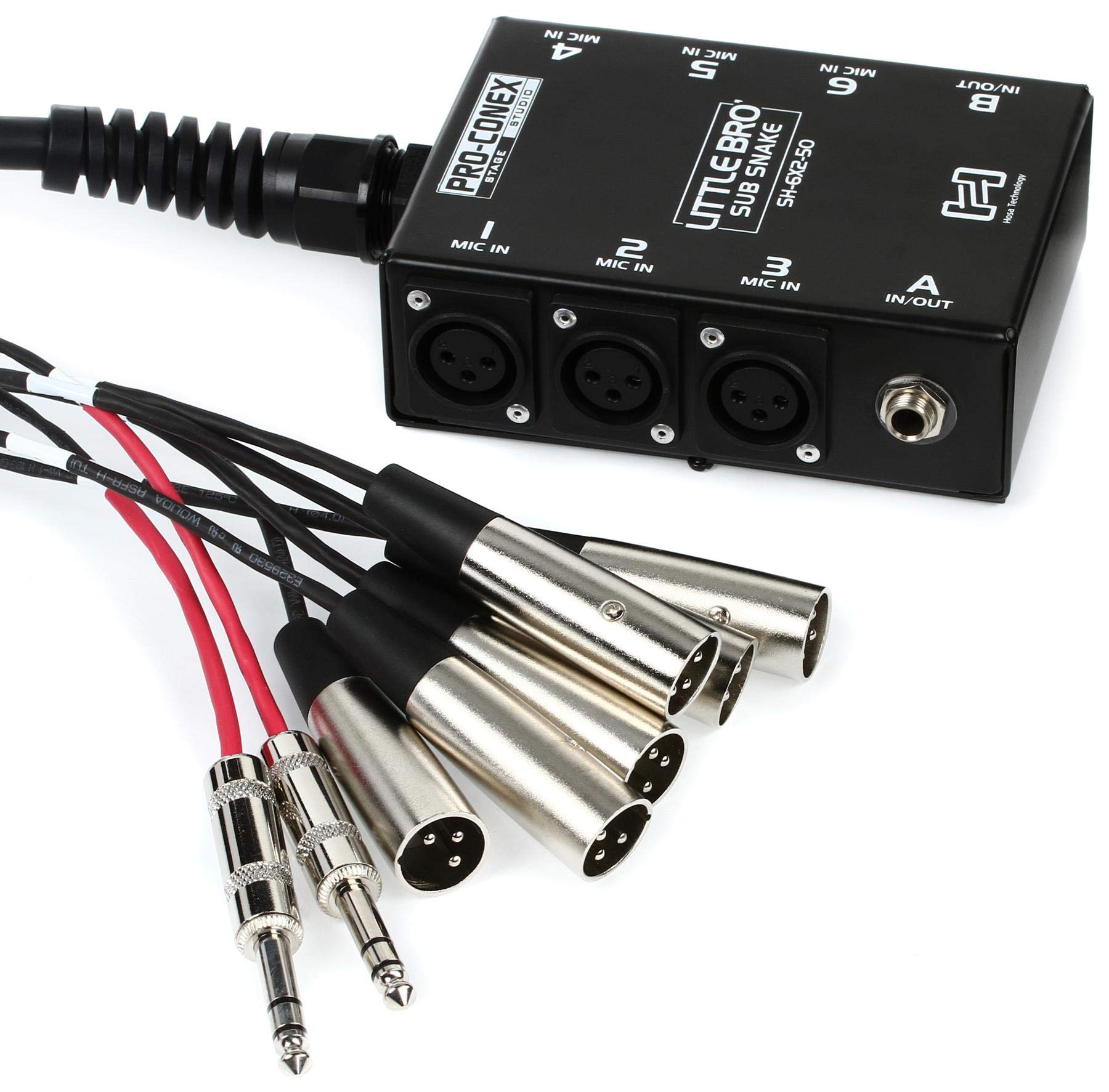 Stage Snake Cable Hosa ProConex Little Bro 8-Channel XLR Sub Snake - 25 Feet Black Audio Cable Cable Snake