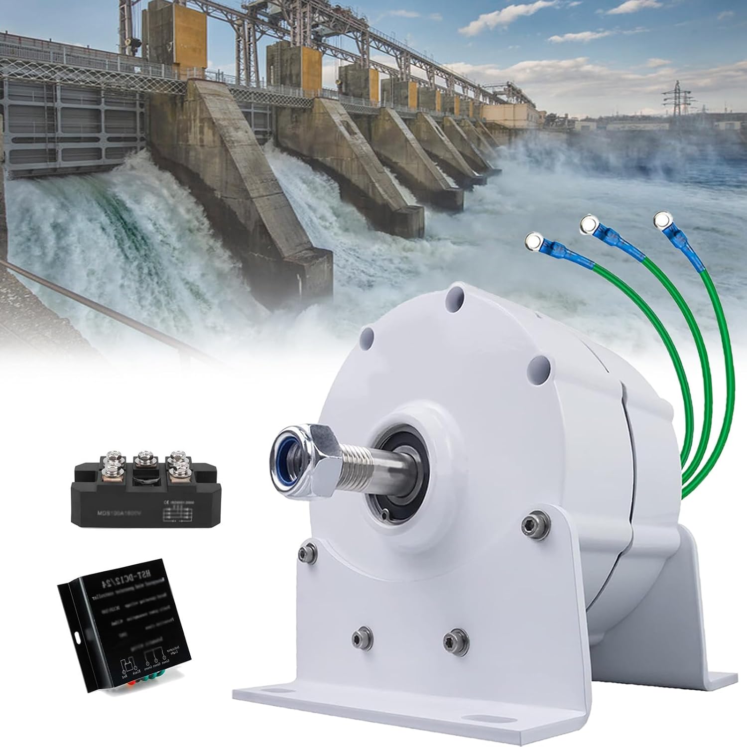 12000W Permanent Magnet Motor Generator, High Efficiency 3-Phase with Rectifier, Superior Heat Dissipation, Ideal for 12V Applications, Durable and Reliable Power Solution