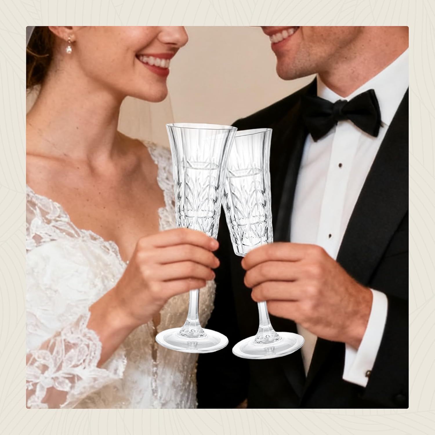 6oz Plastic Champagne Flutes, Unbreakable Champagne Glasses Shatterproof Reusable Mimosa Prosecco Wine Stemware for Wedding Toasting Bachelorette Party Holidays (Set of 24, Clear) - Image 5