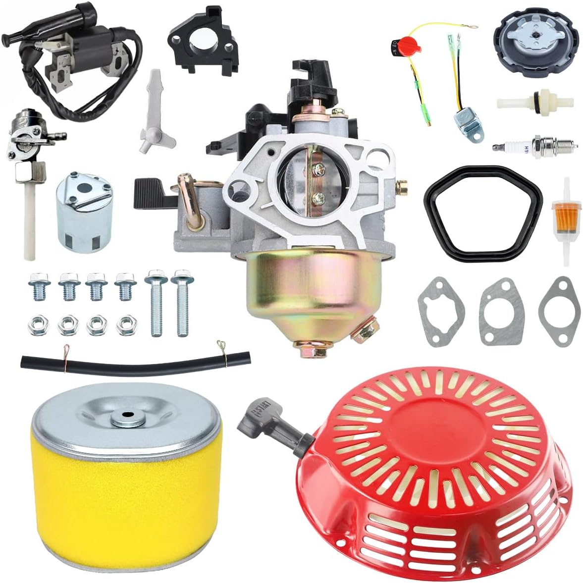 GX240 Carburetor Replacement for Honda GX240 8HP GX270 9Hp 16100-ZH9-W21 Generator Lawn Mower Engine, with Carburetor, Pull Start Assembly, Air Filter, Ignition Coil
