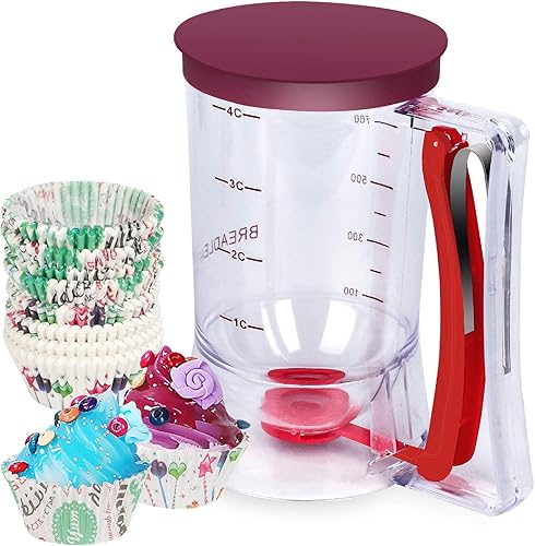 Miniatura 3 de BBSTARZ Separador de masa para magdalenas, crepes, galletas, pasteles, gofres y crema. Separador de masa y crema. Vaso medidor para horneado.