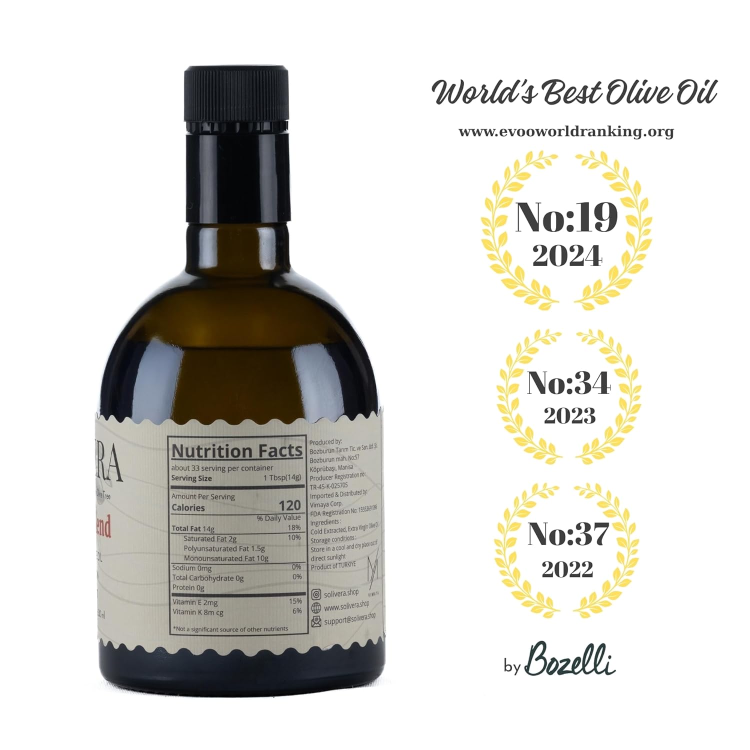 Solivera Orígenes Blend Extra Virgin Olive Oil Cold Pressed, 300+ High Polyphenols, Heritage Blend, Rich & Earthy, Single-Origin Organic Olive Oil, Hand Picked Early Harvest - 16.8 fl. oz. (Orígenes Blend)