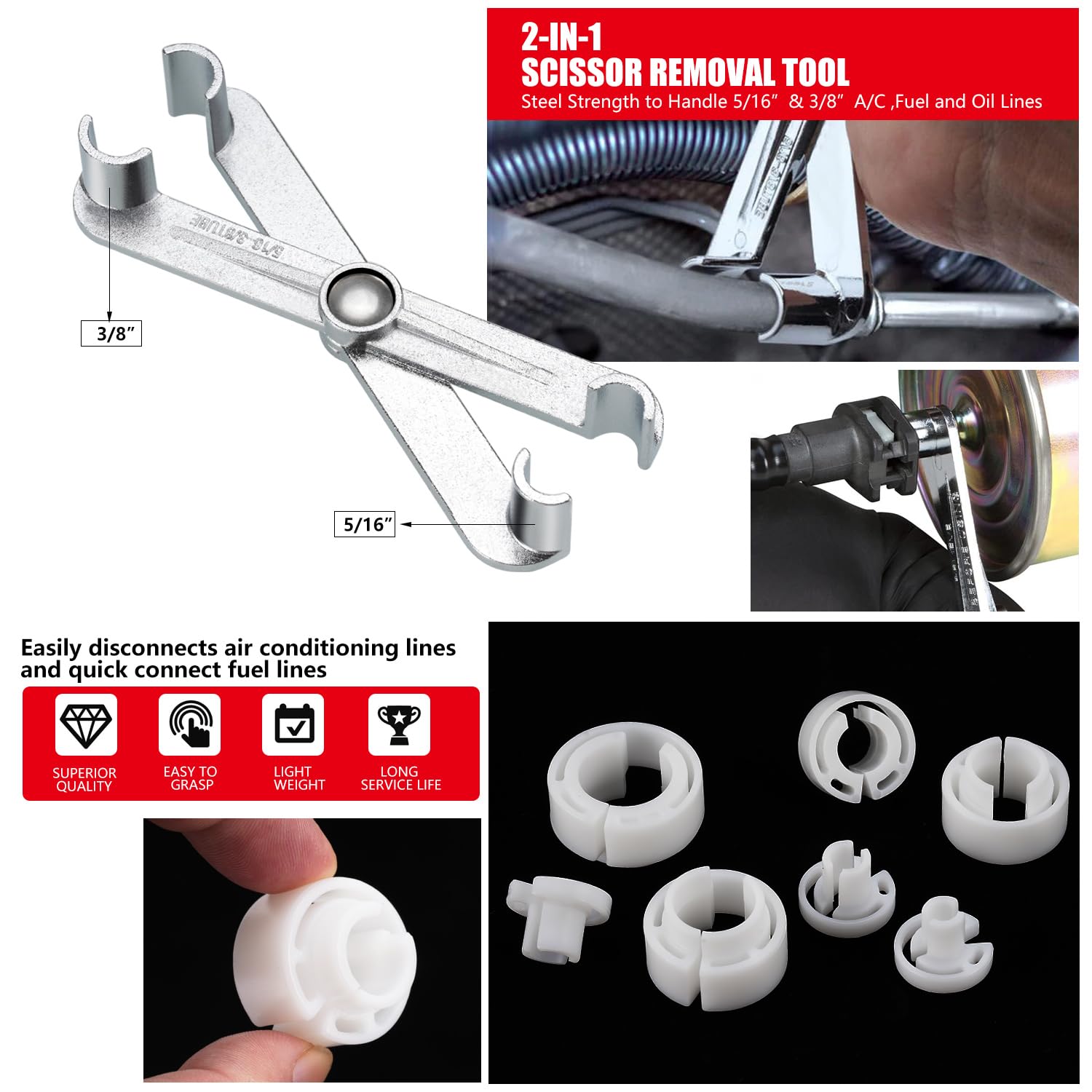 drado 22 Pezzi Set di Strumenti di Disconnessione della Linea del Carburante per Auto Aria Condizionata Kit di Strumenti di Disconnessione per la Rimozione della Linea di Trasmissione del Carburante