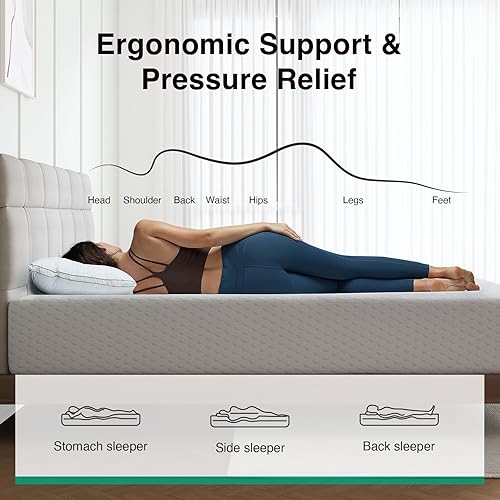Miniatura 2 de Novilla Colchón King de 12 pulgadas, colchón de espuma viscoelástica King con capa cómoda transpirable y espuma base de alta densidad para alivio de