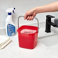 Vista 5 de Irenare 12 Piezas Cubos Desinfectantes de 3 Cuartos Balde de Limpieza Pequeño Detergente Cuadrado, Pico y Mango Cubos Utilitarios Desinfectantes