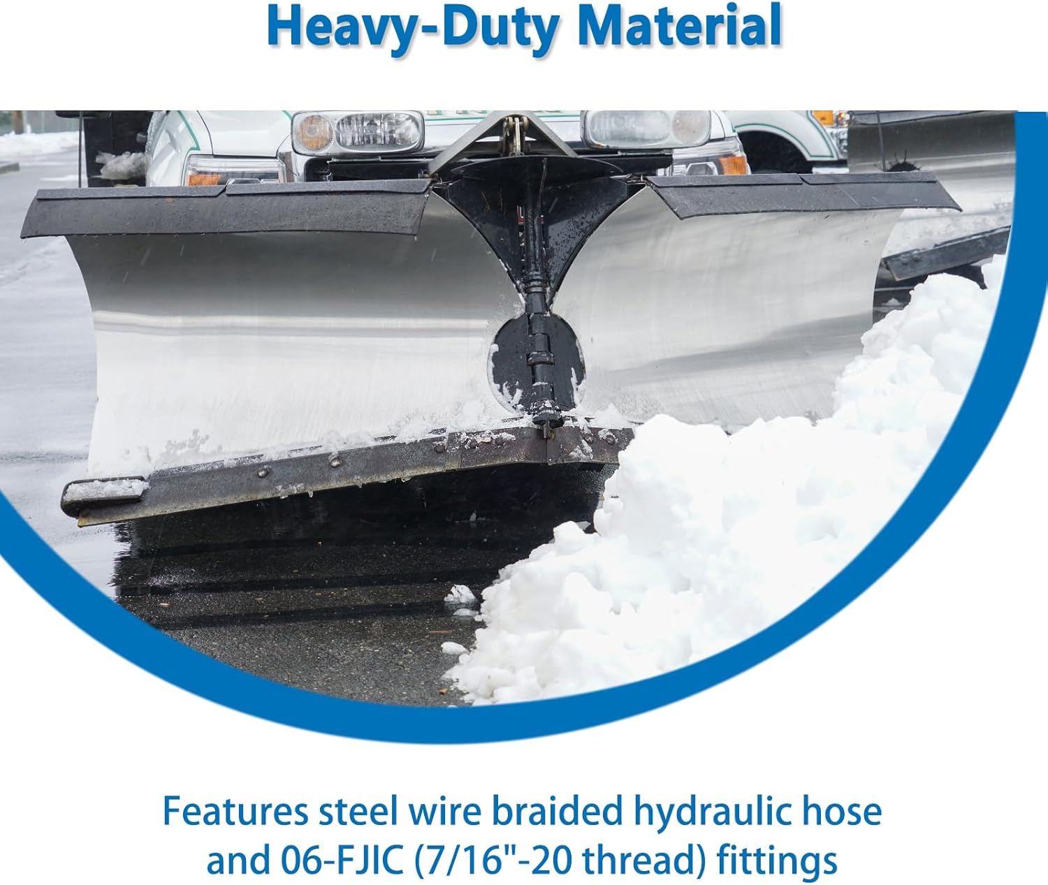 1/4" x 42" and 1/4" x 16" Heavy Duty Snow Plow Hose Kit with 06-FJIC Compatible for Fisher 56591 56592, for Western 56616 56617