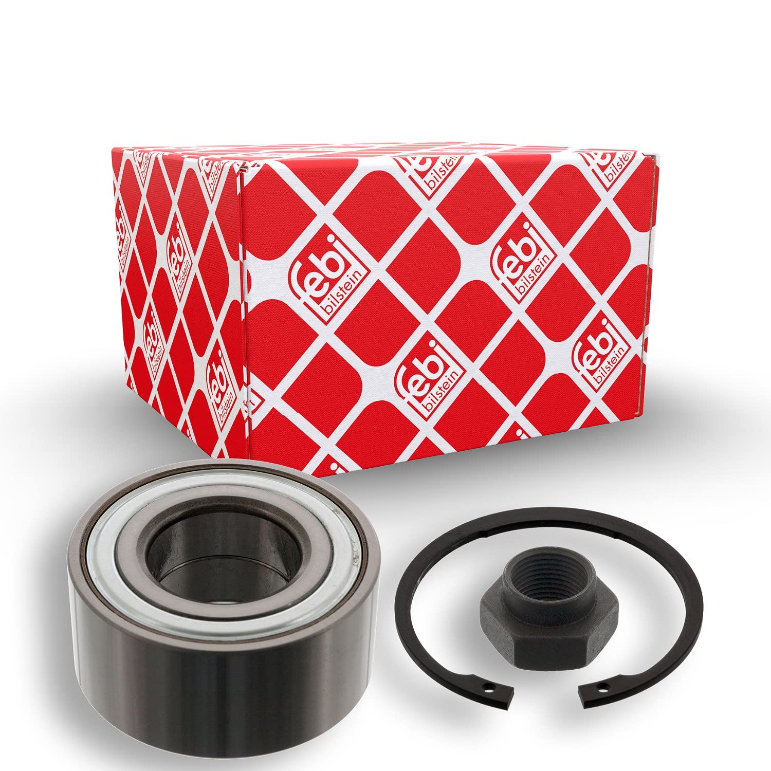 febi bilstein 05542 Wheel Bearing Kit with axle nut and circlip, pack of one