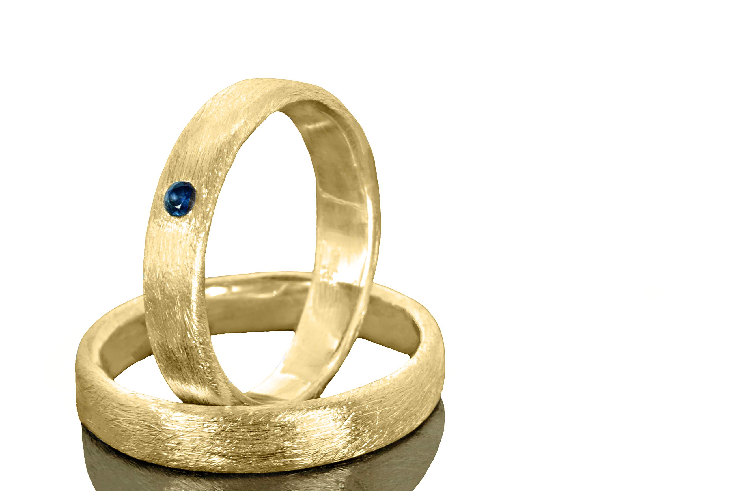 Goldschmiede Eheringe, Partnerringe, Freundschaftsringe, Verlobungsringe at all times 925er Sterling Silber mit 22 karätiger Goldplattinierung, Hochzeit, Verlobung, vergoldet