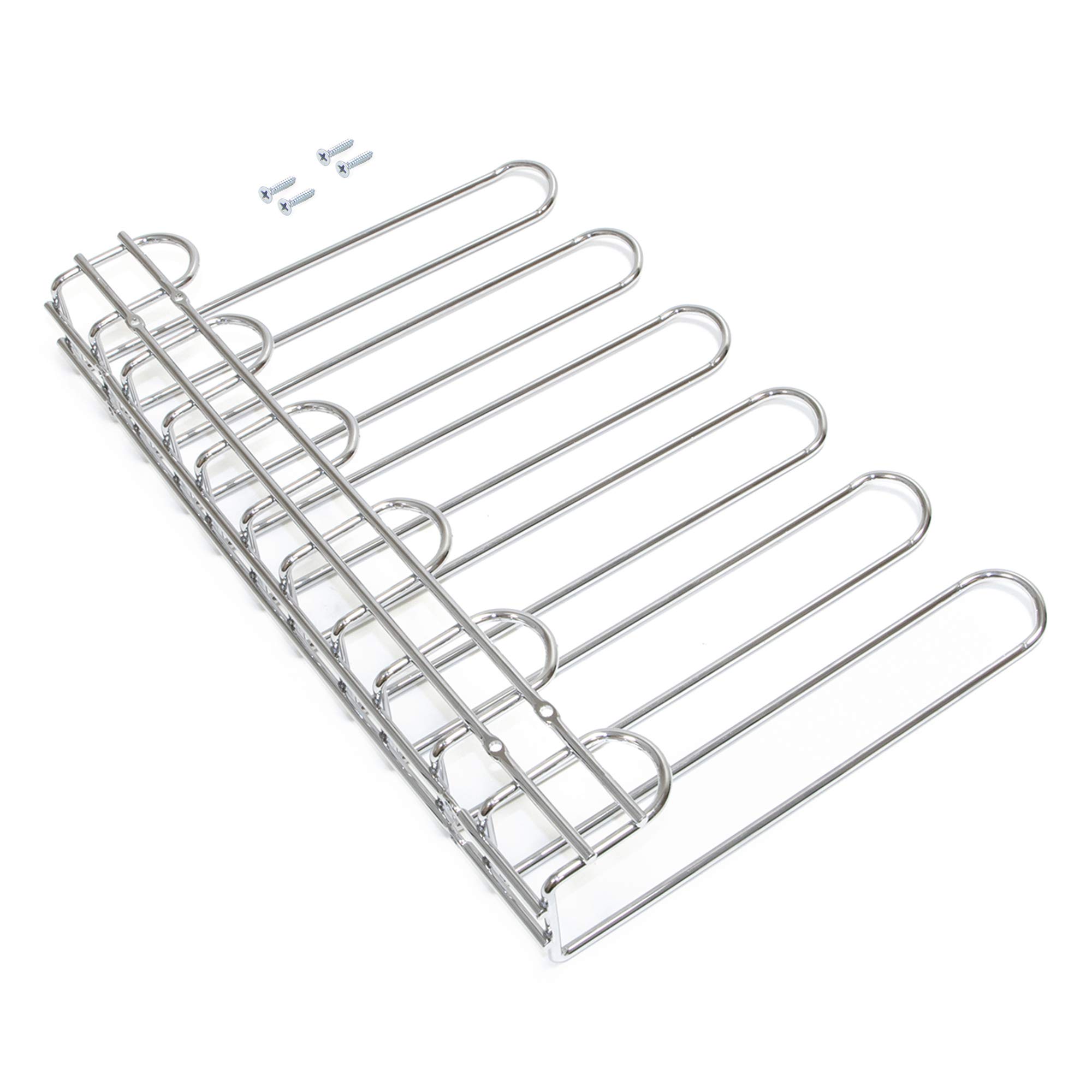 Emuca Gläserhalter mit 5 Zeilen für Möbel, Gläserschiene für Regale oder Bars, 320 mm, verchromt