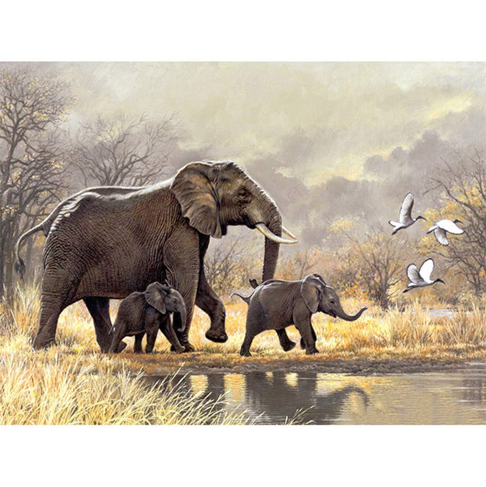 Broderie diamant éléphant de qualité supérieure en cristal strass carrés
