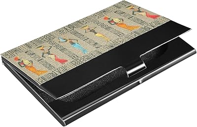 Seamless Brown Pattern with Beautiful African Women Business Card Holder Leather, Slim Credit Card Case Stainless Steel Wallet for Women and Men Unisex Business Card Holder