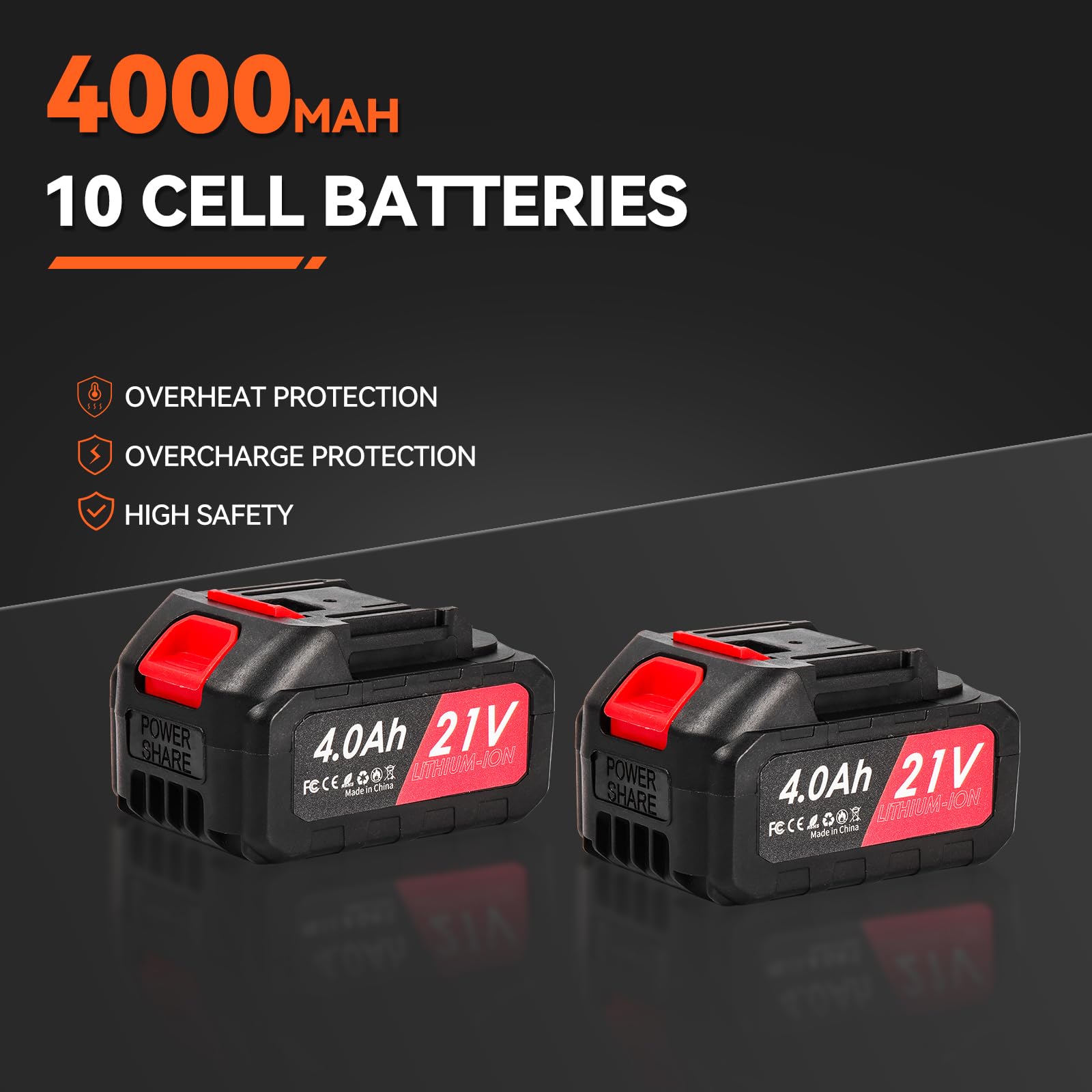 Soplador de Hojas a Batería 21V con 2 Baterías 4000mAh, 3 Velocidades,119MPH 494CFM, con Tubo Recto y Curvo, Soplador Bateria para Jardín, Patio y Hogar
