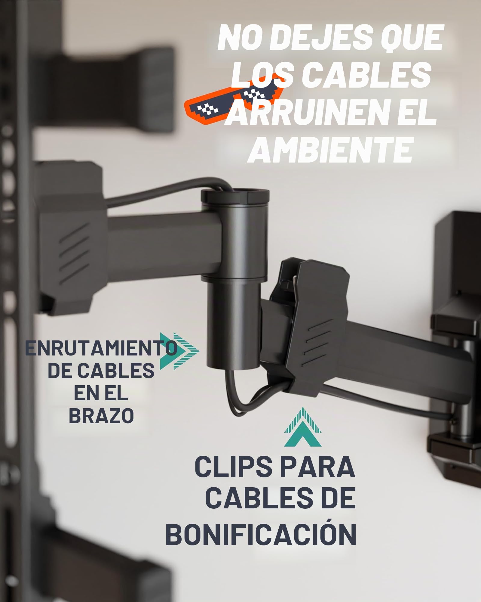 ECHOGEAR Soporte de Pared Giratorio de Movimiento Completo para televisores de hasta 60 Pulgadas, extensión Suave, inclinación