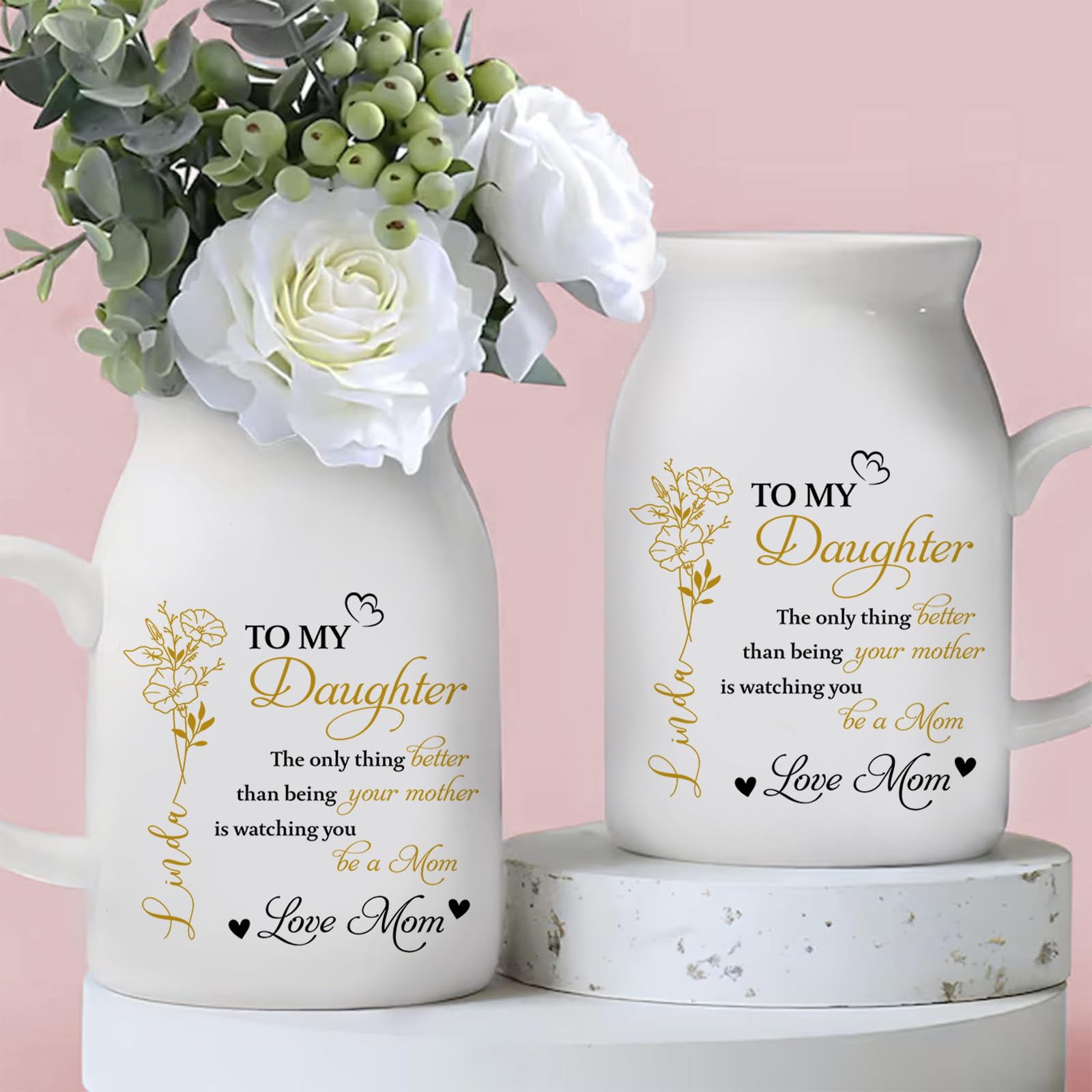 Custom Home Décor Flower Vase Gifts for Mom from Family Grandma Personalized Flower Vase Grandma's Garden Decor with Names Flowers Vases Mothers Day