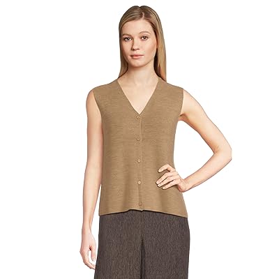Eileen Fisher Merino V neck Vest Women