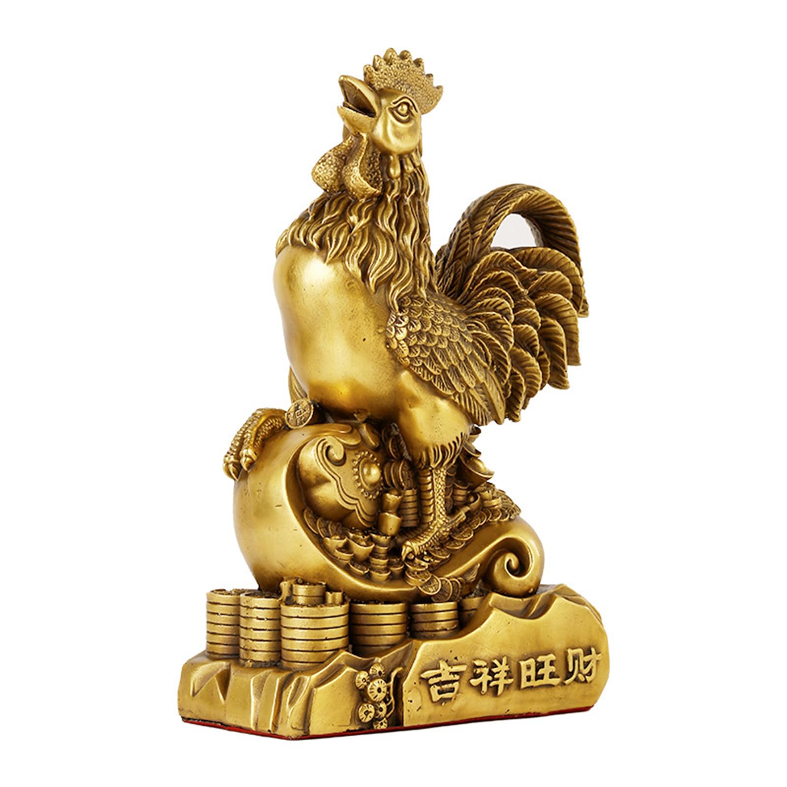 NHDVDVAV Brass Rooster Statue Feng Shui Animal Figurine Chinese Zodiac Gift