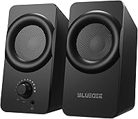 Bluedee SK800 USB Computer Speakers with RGB Lights - 16W Dual Driver Stereo, Plug & Play Compact for PC Laptop Desktop