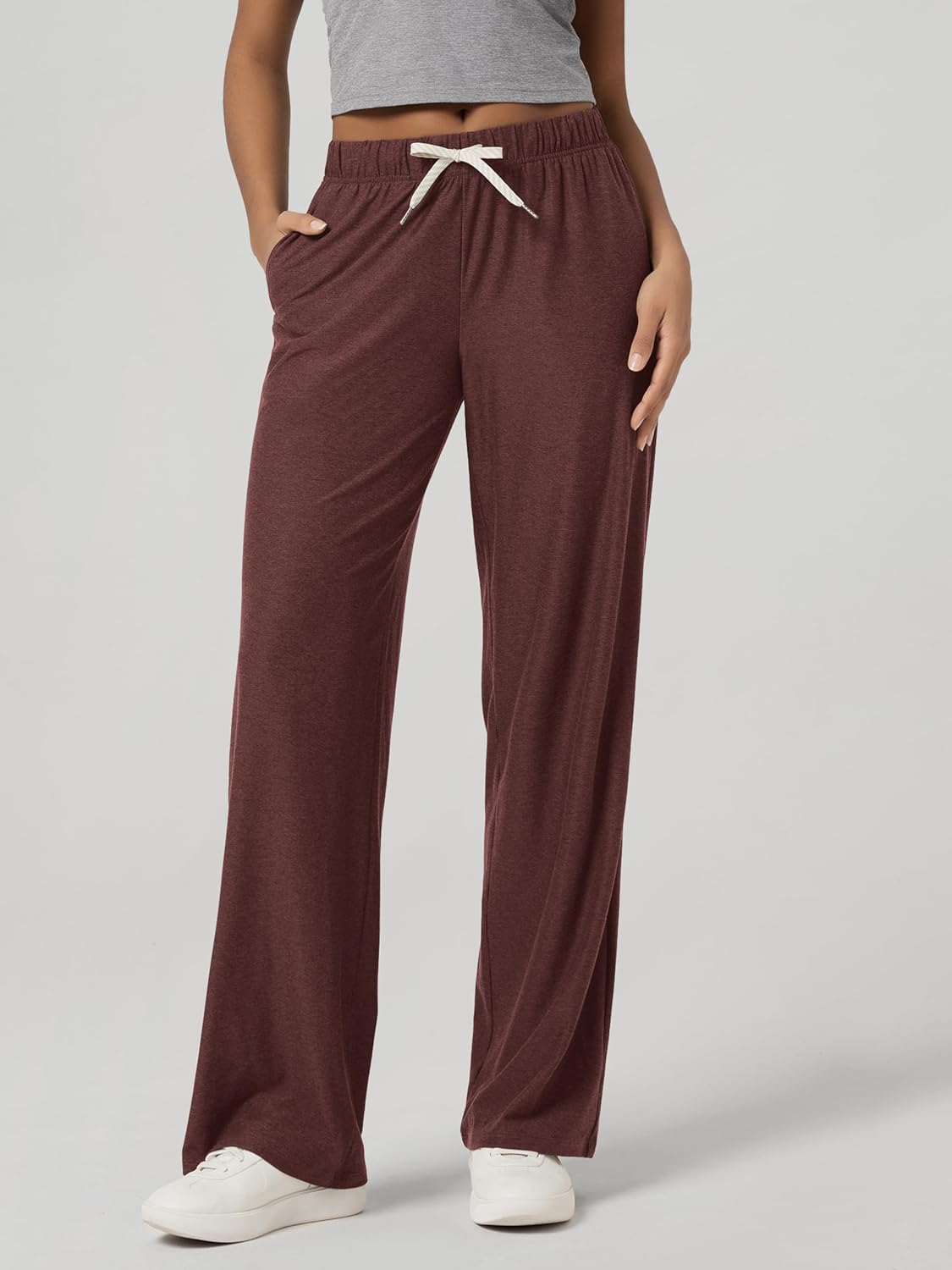 ODODOS Women's Straight Leg Pants Ultra Soft odSTRATUM Tech Relaxed Casual Pajama Lounge Pants with Pockets-27/29/31 Inseam image 3