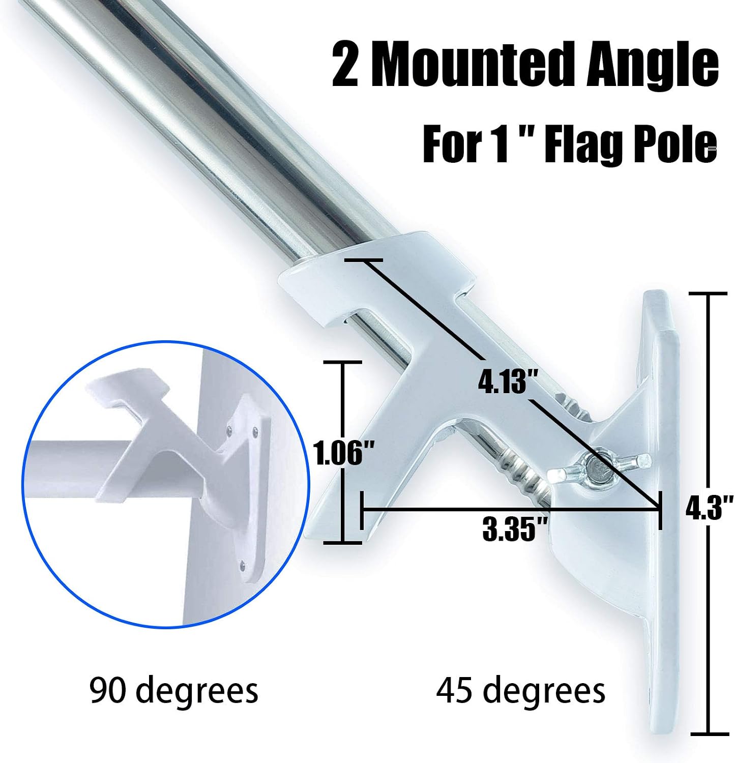 Flag Pole Kit - 6FT Flagpole Kit for American Flag, Adjustable Residential Flag Poles with Flag Pole Bracket for House Yard Suitable for 3x5 and 4x6 Flags Silver